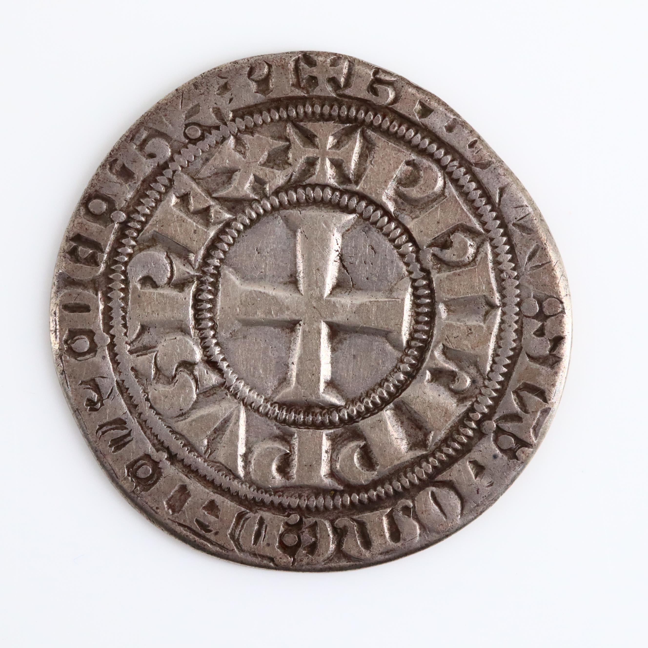 Five European Silver Hammered Coins From the Middle Ages, ca. 1258 to 1540