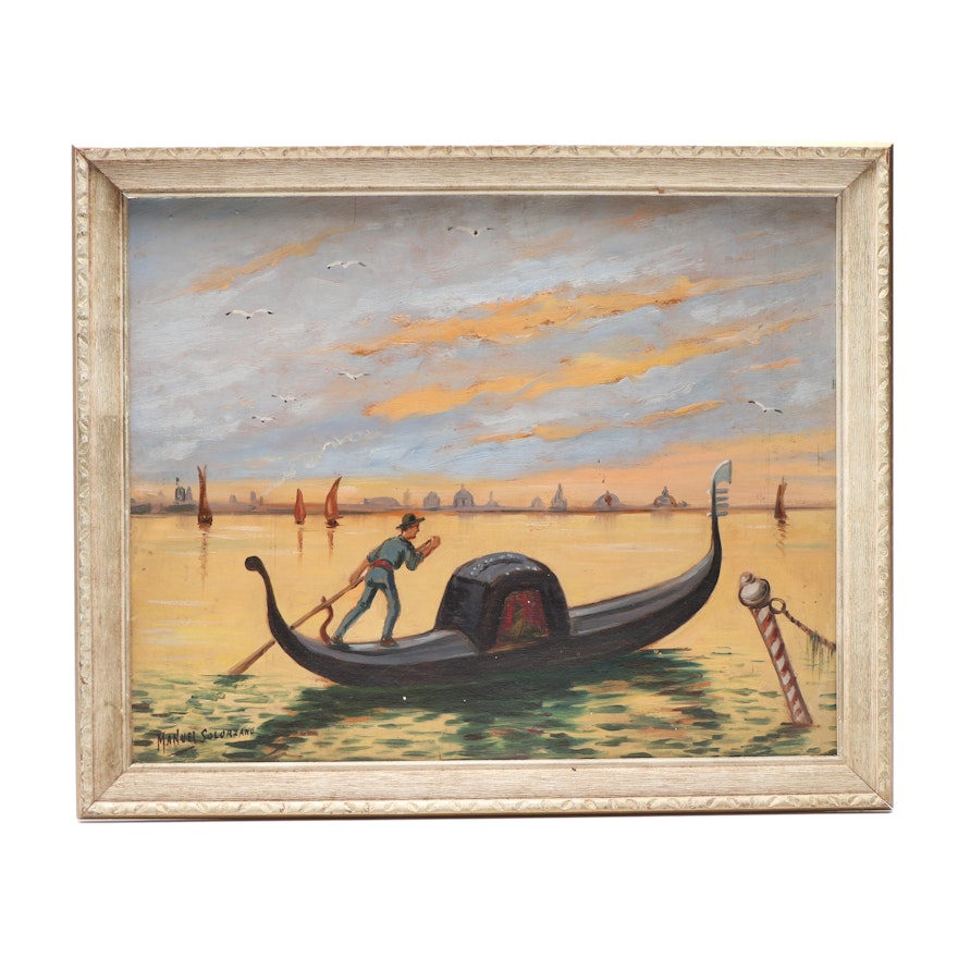 Manuel Solorzano Oil Painting "Grand Canal Venezia Italia"
