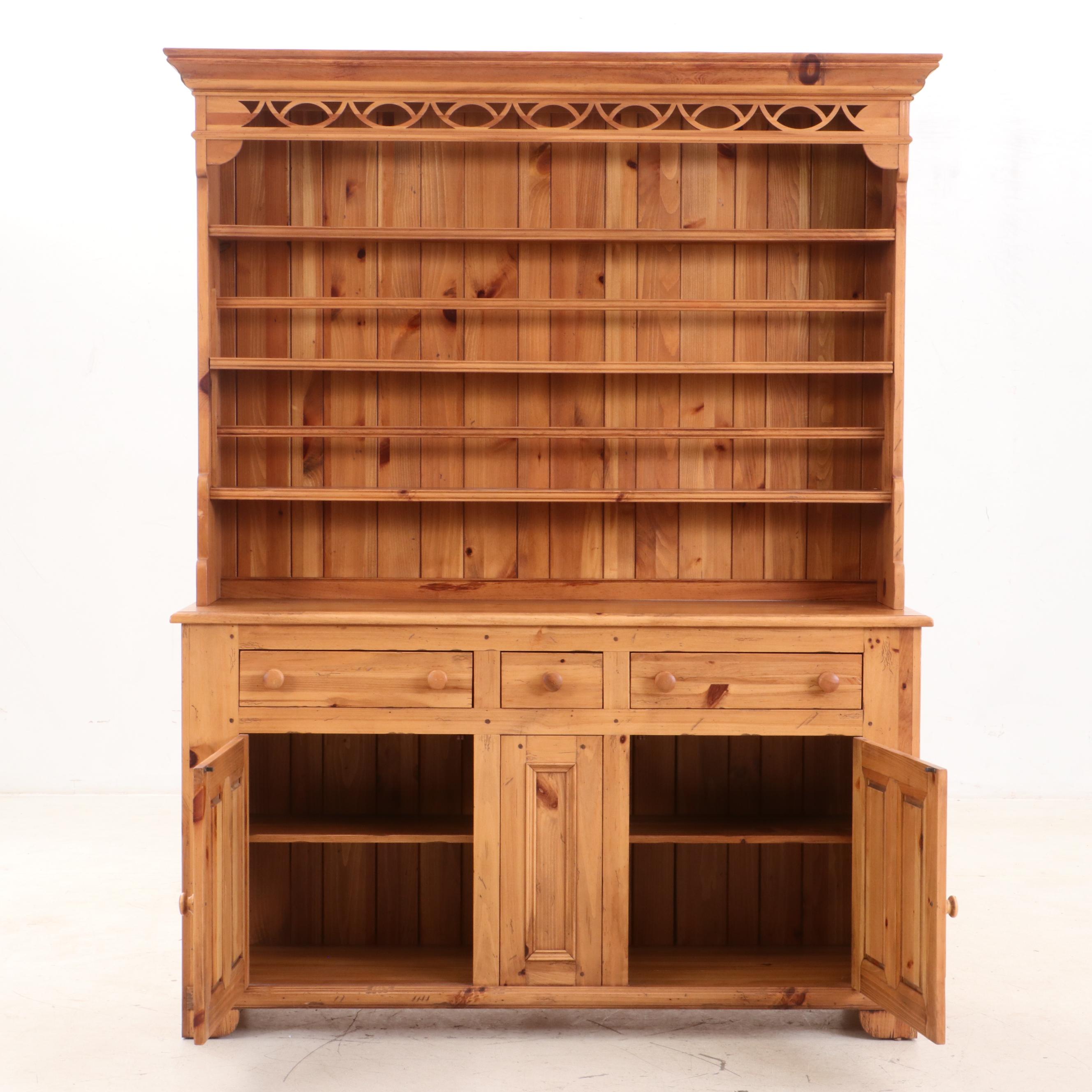 Ethan Allen Pine Cupboard and Base Cabinet