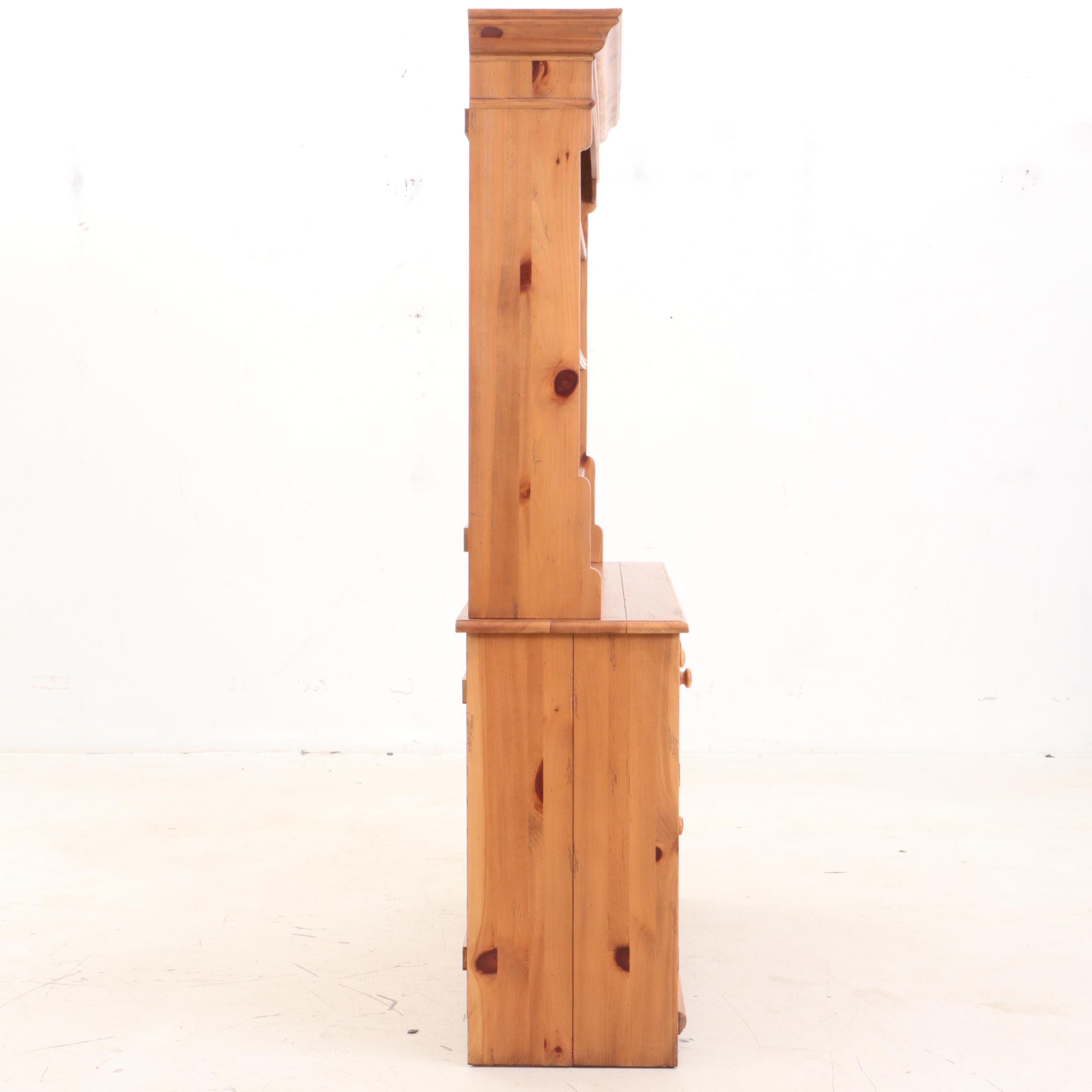 Ethan Allen Pine Cupboard and Base Cabinet