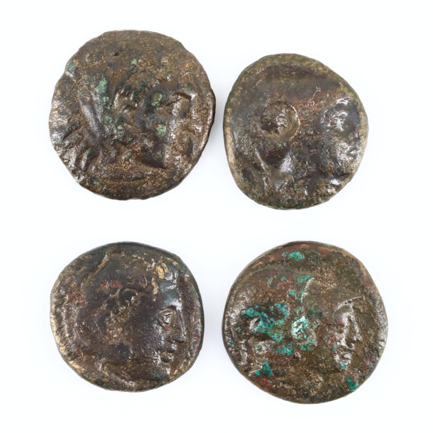 Four Ancient Macedonian AE19 Coins, ca. 300-220 B.C.