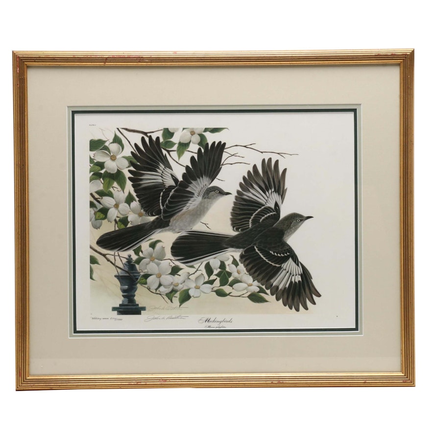 John Ruthven Offset Lithograph "Mockingbirds"