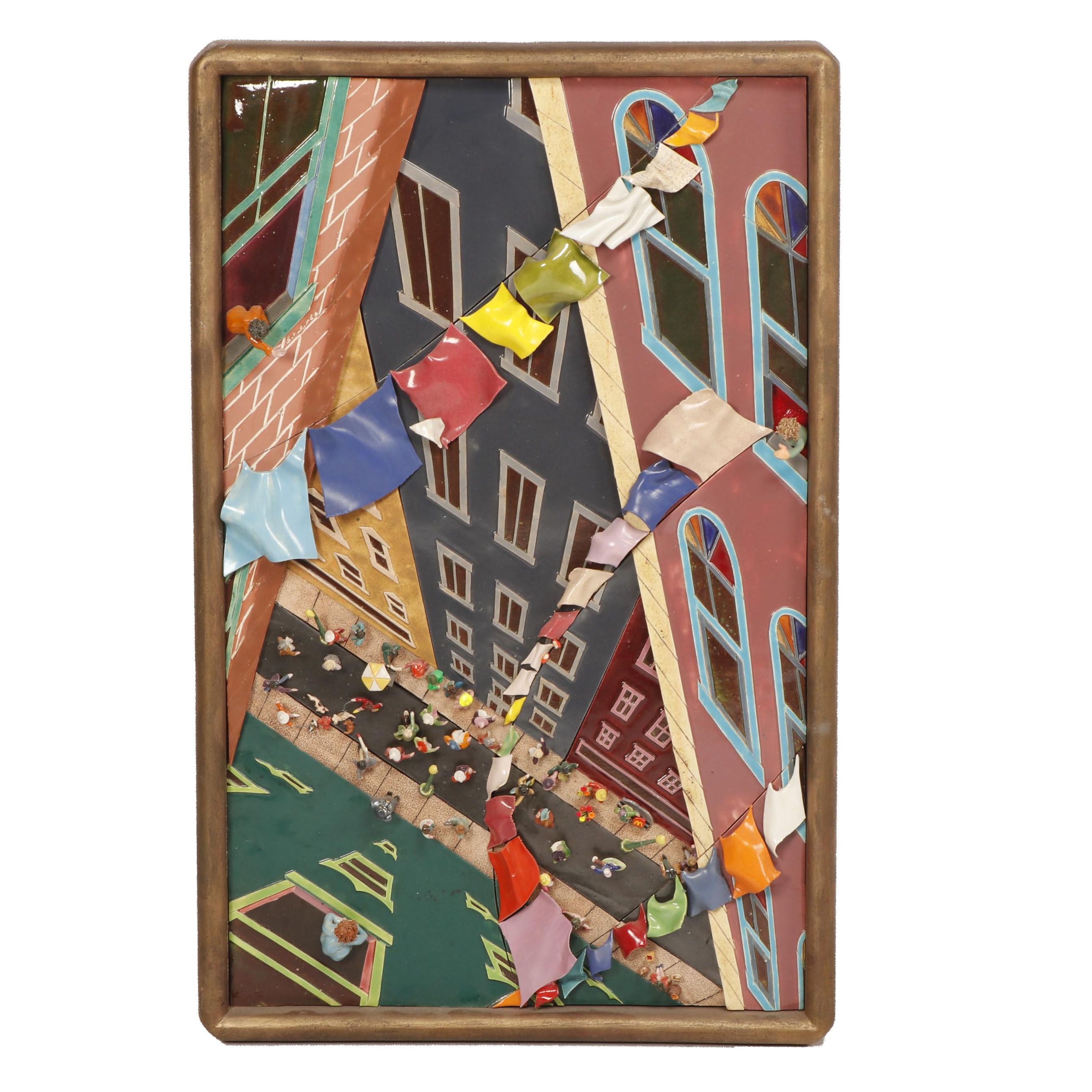 Chick Schwartz Ceramic Relief Sculpture "The Diver"