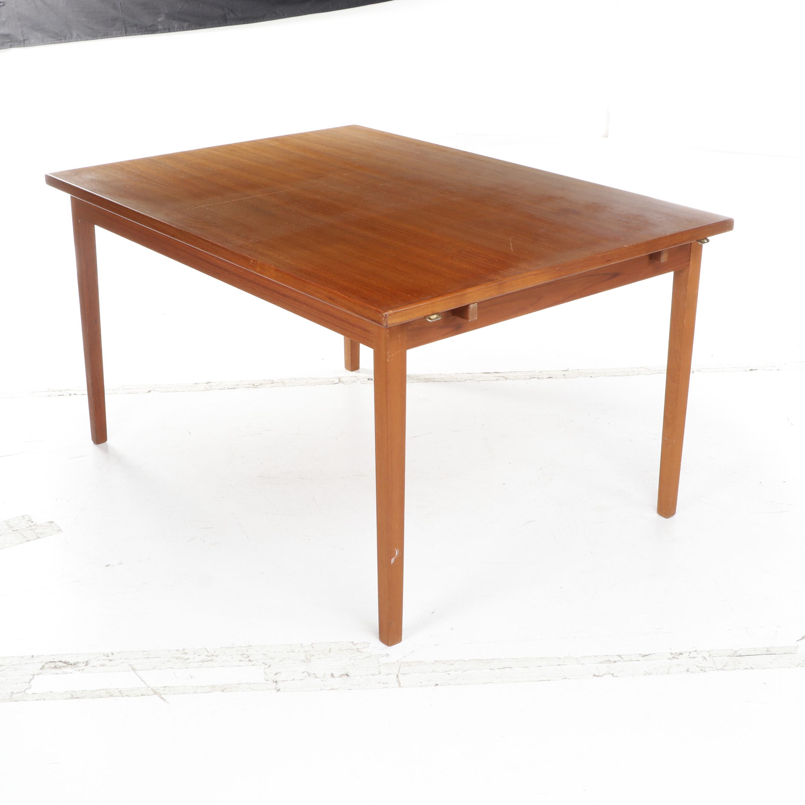 Contemporary Danish Modern Teak Veneered Dining Table