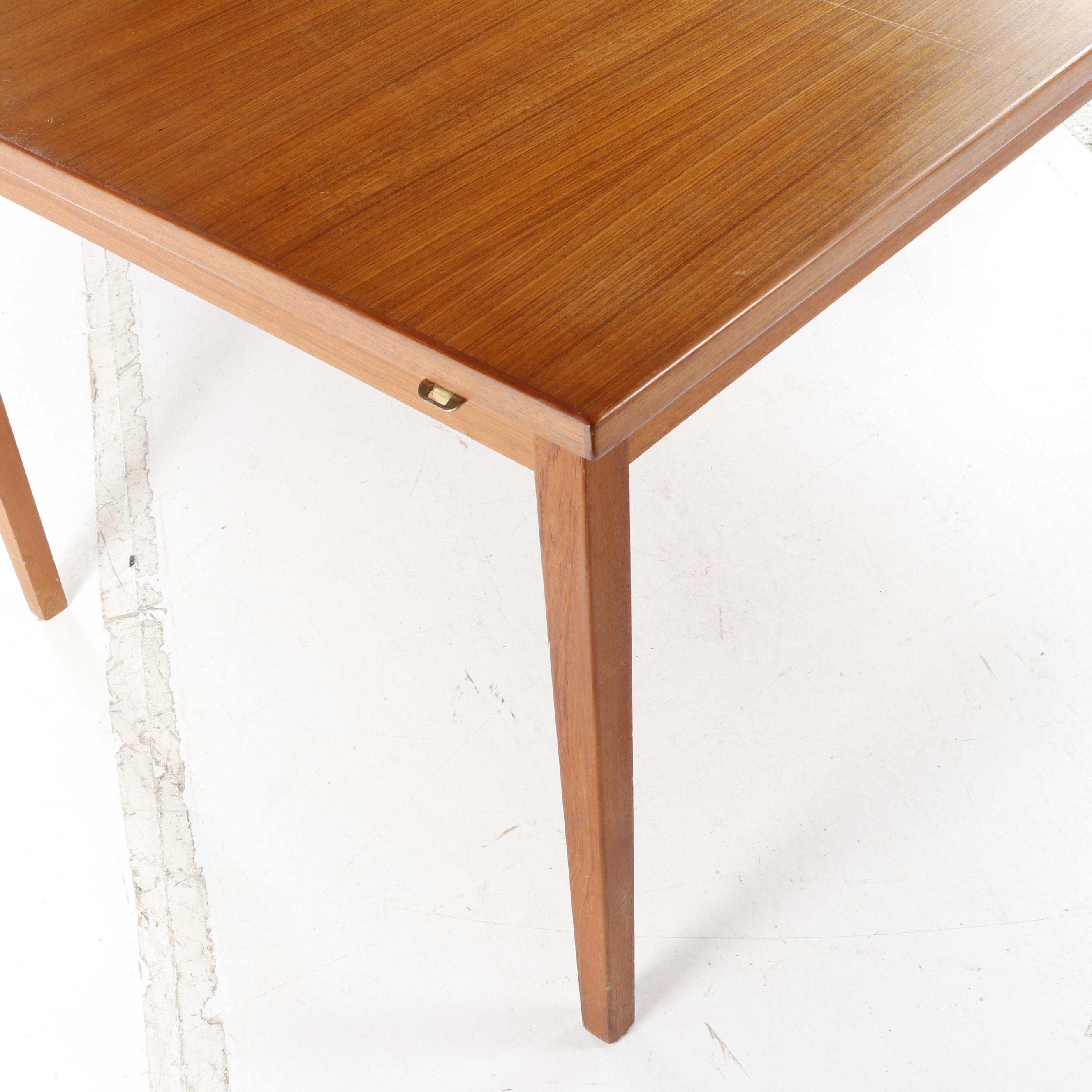 Contemporary Danish Modern Teak Veneered Dining Table