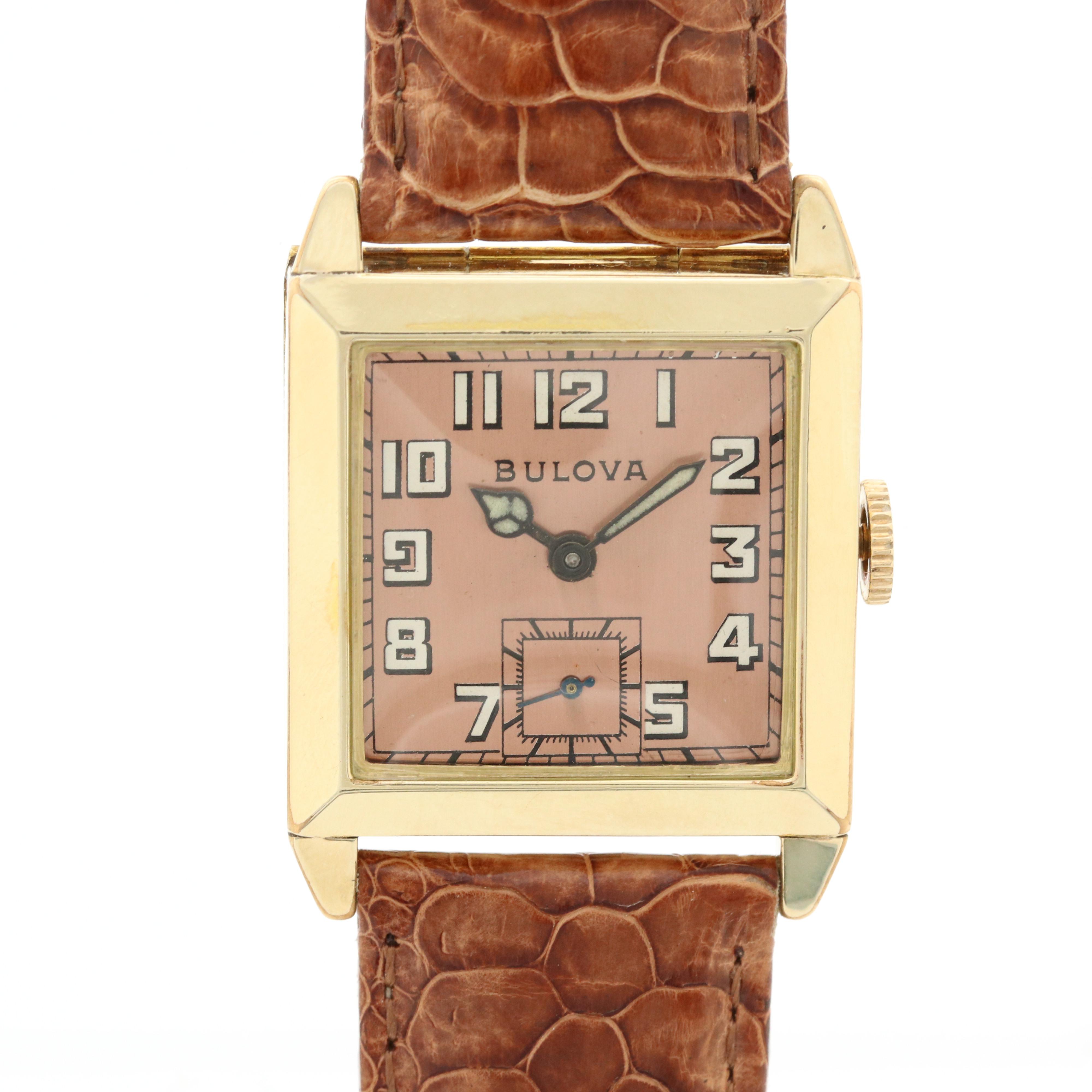 Vintage Bulova Gold Filled Stem Wind Watch, Circa 1939