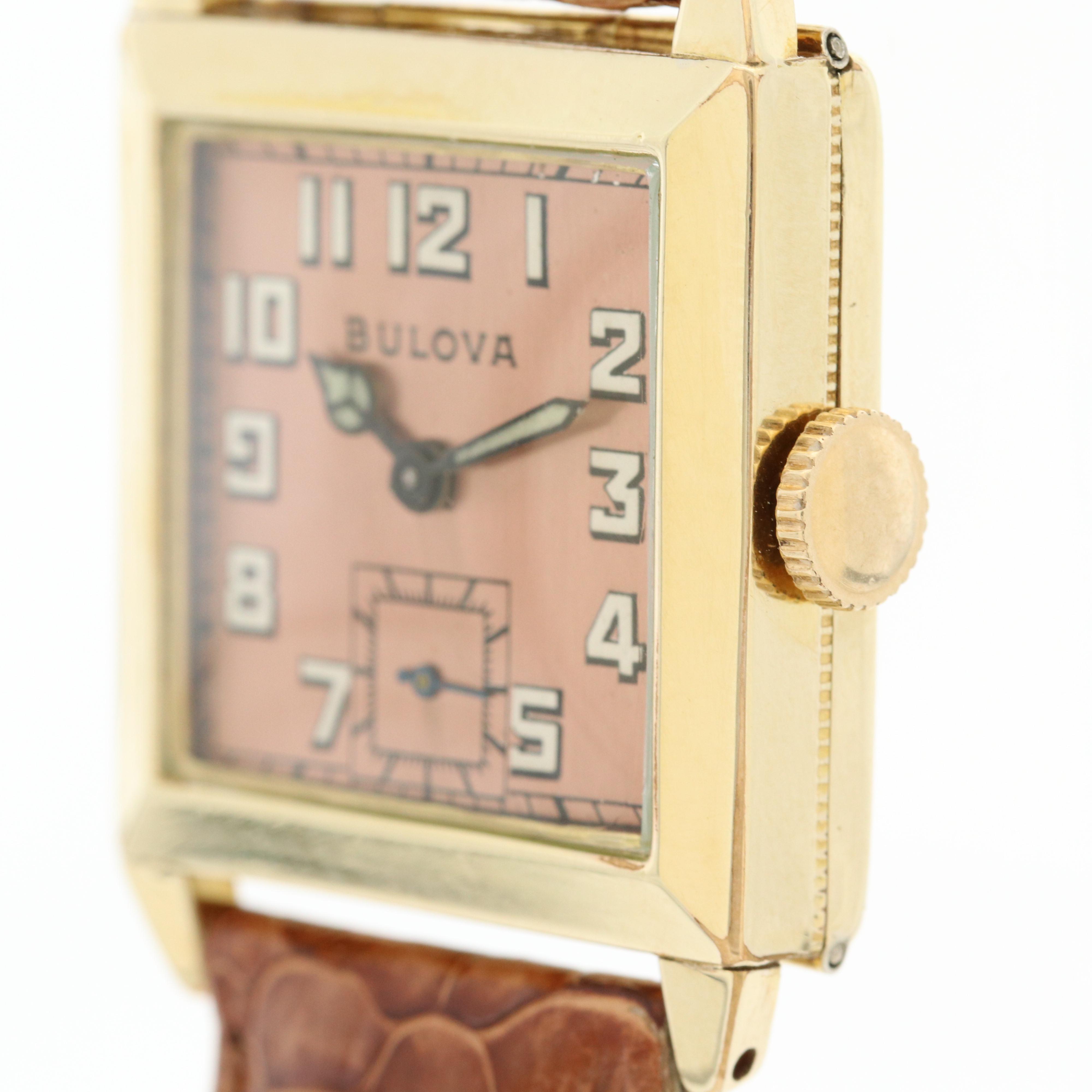 Vintage Bulova Gold Filled Stem Wind Watch, Circa 1939