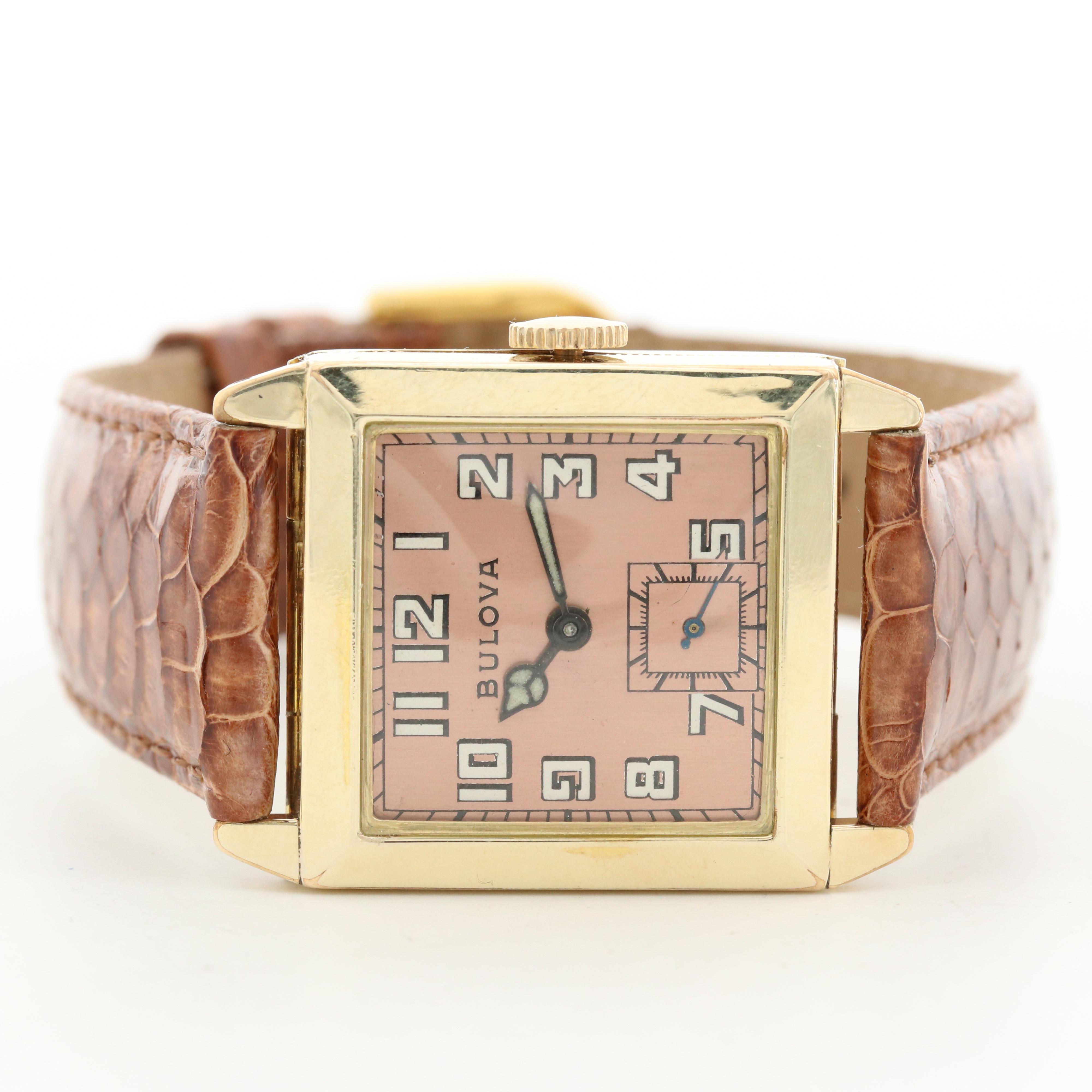 Vintage Bulova Gold Filled Stem Wind Watch, Circa 1939