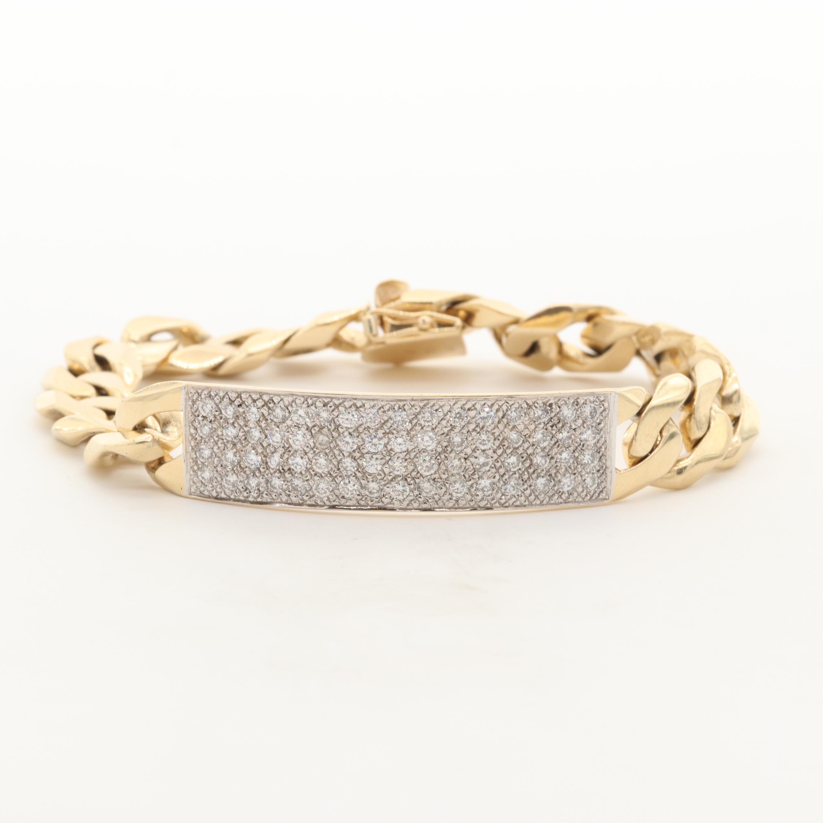 14K Yellow Gold 2.25 CTW Diamond Bracelet