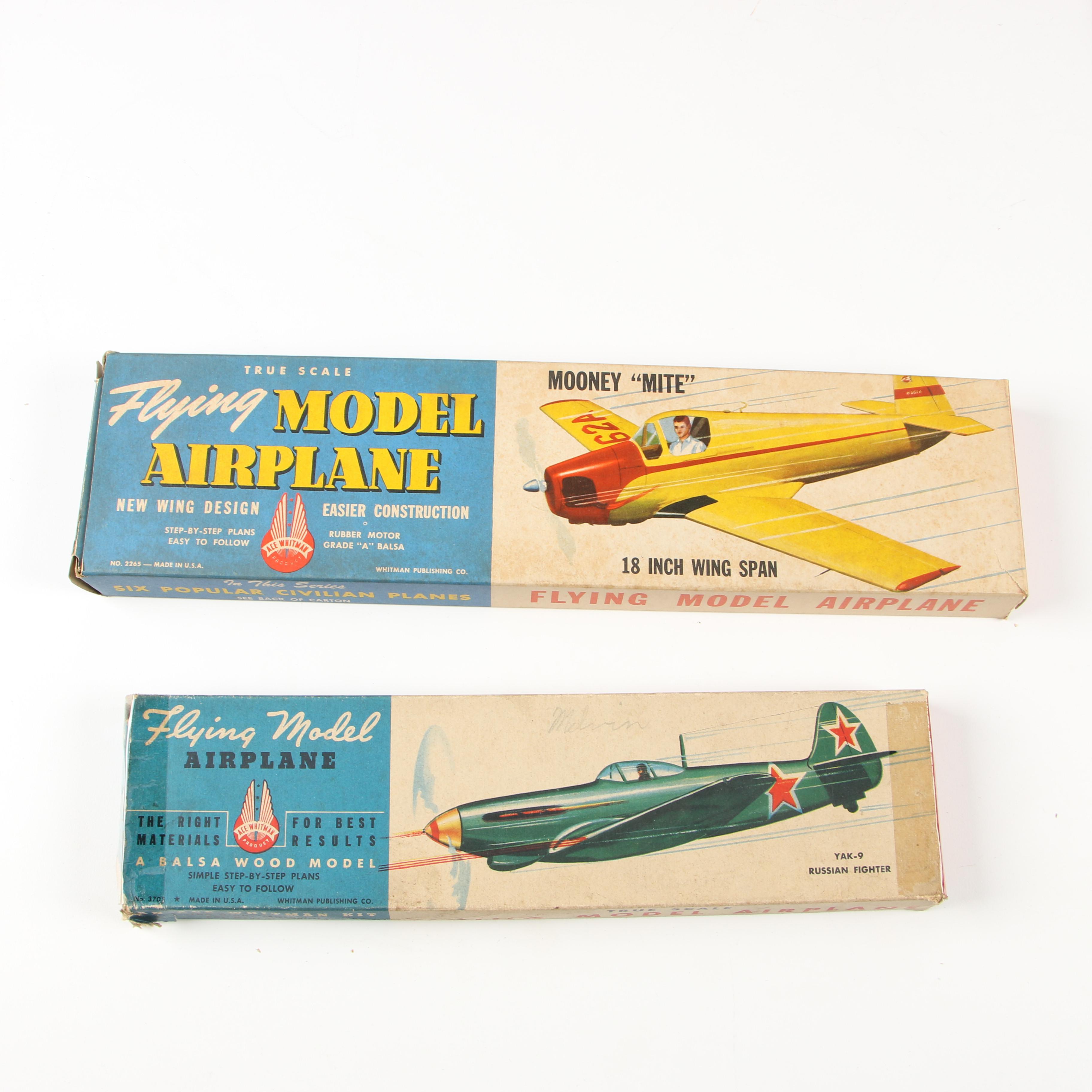 Vintage Berkley and Whitman Model Plane Kits with Blueprints