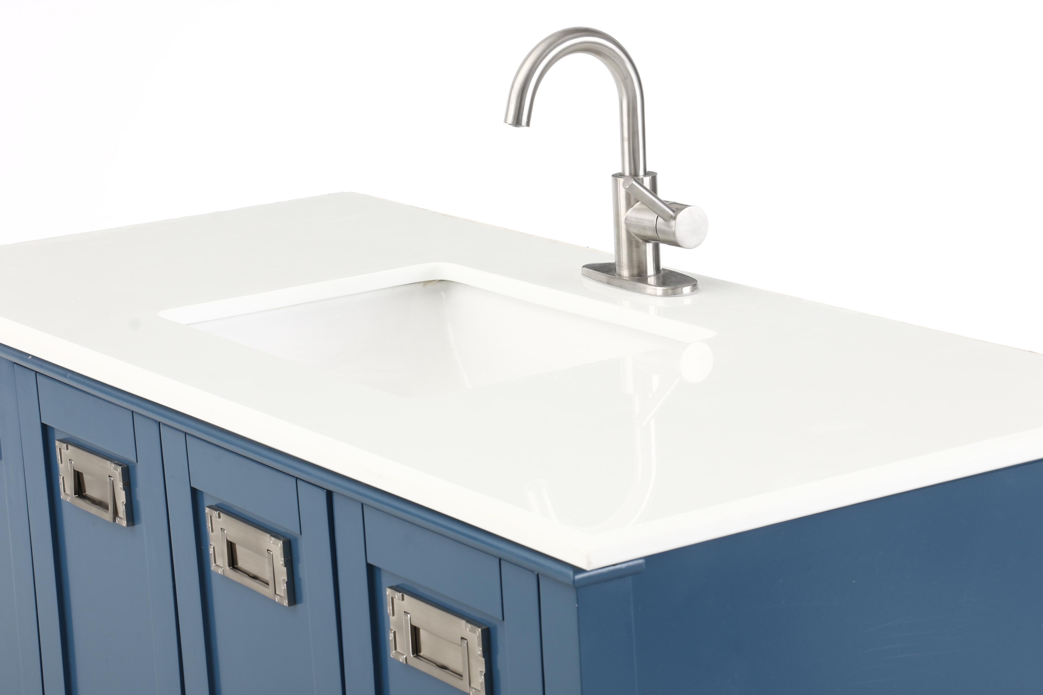 Bathroom Vanity with Silestone Sink Top and Chrome Finish Faucet