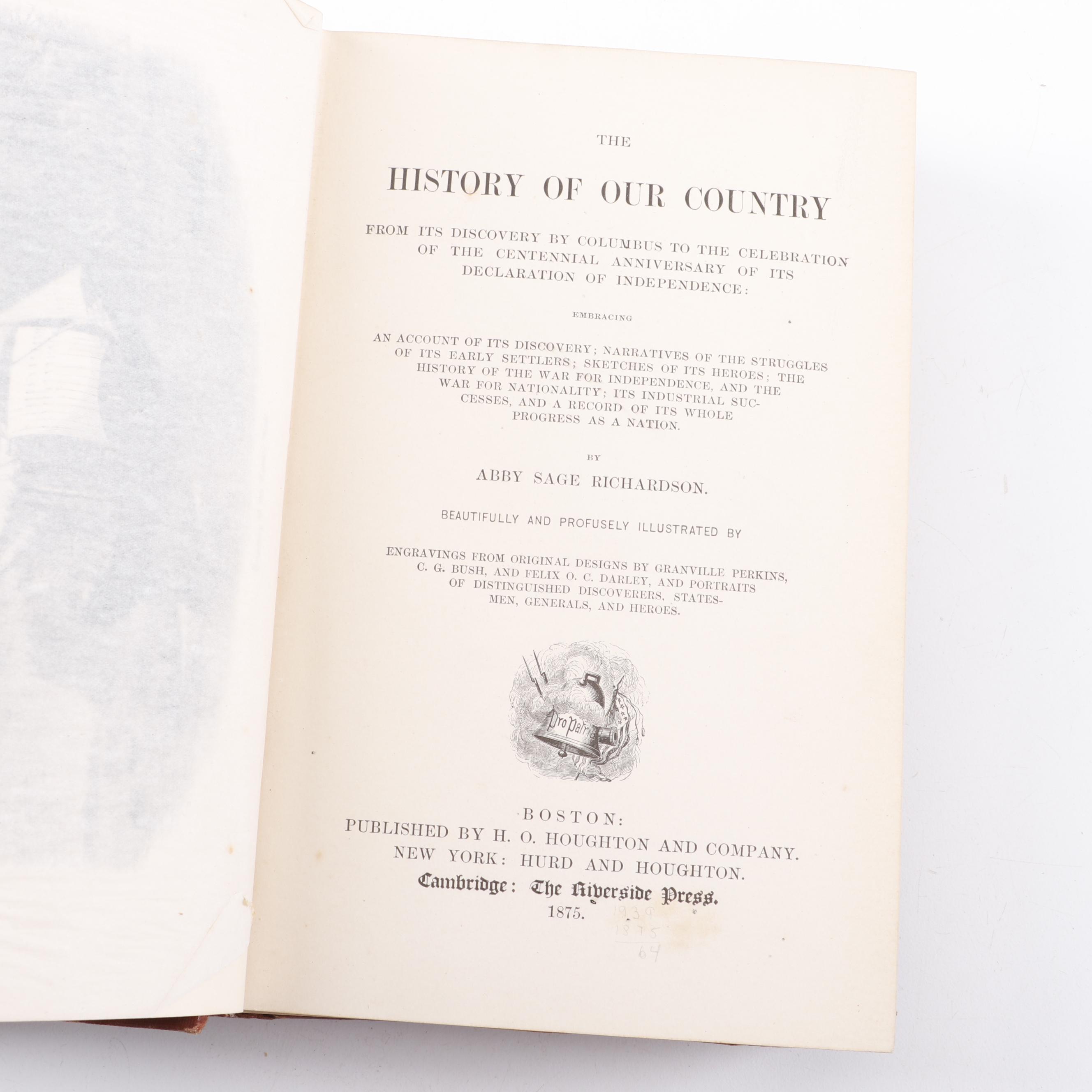1875 "The History of Our Country" by Abby Sage Richardson