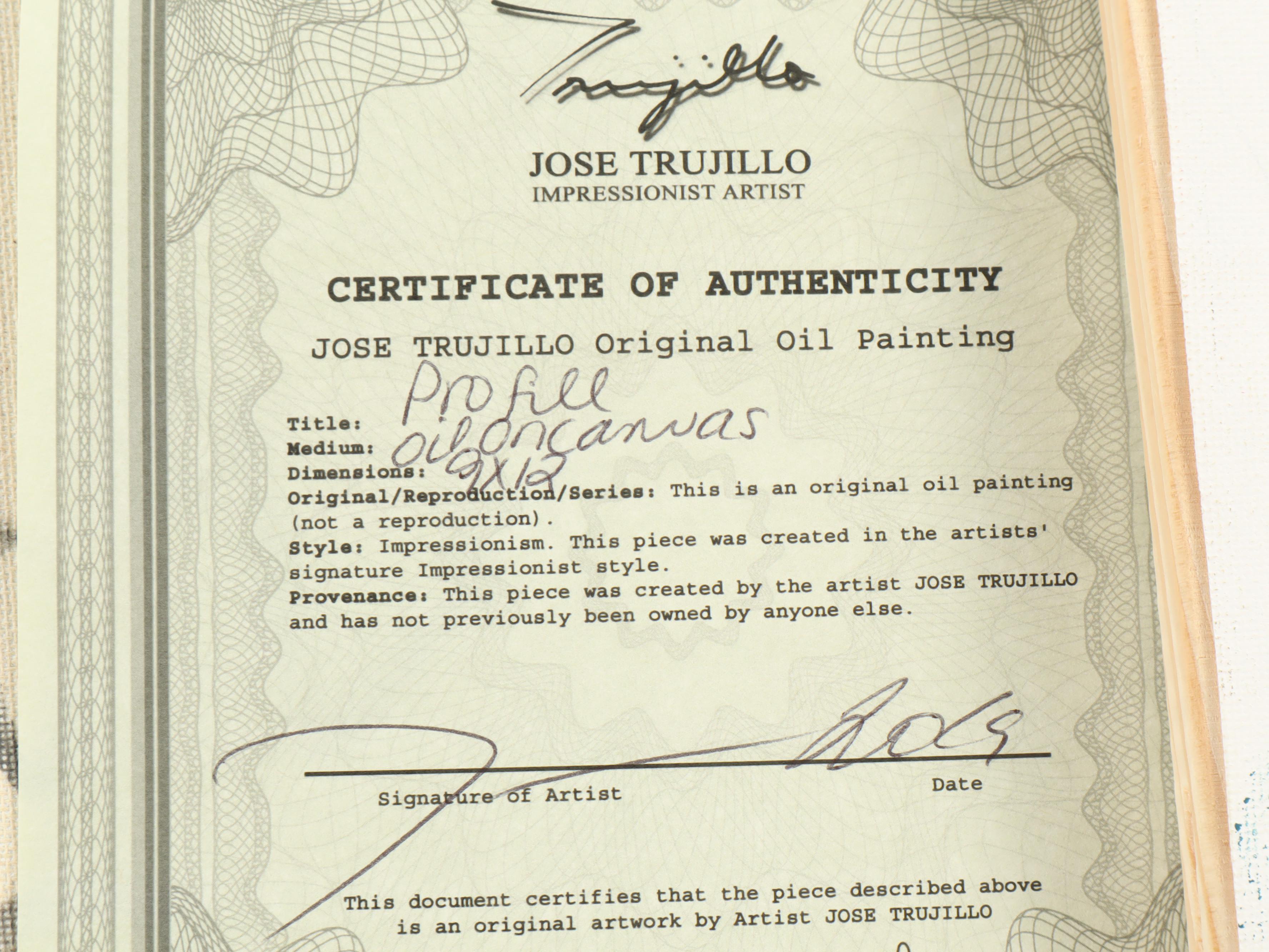 Jose Trujillo Portrait Oil Paintings