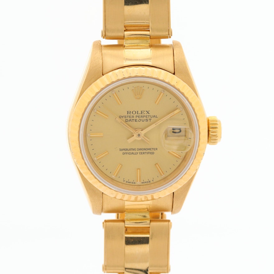 Rolex Datejust 18K Yellow Gold Automatic Wristwatch