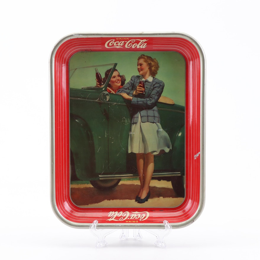 1942 Coca-Cola Metal Advertising Tray