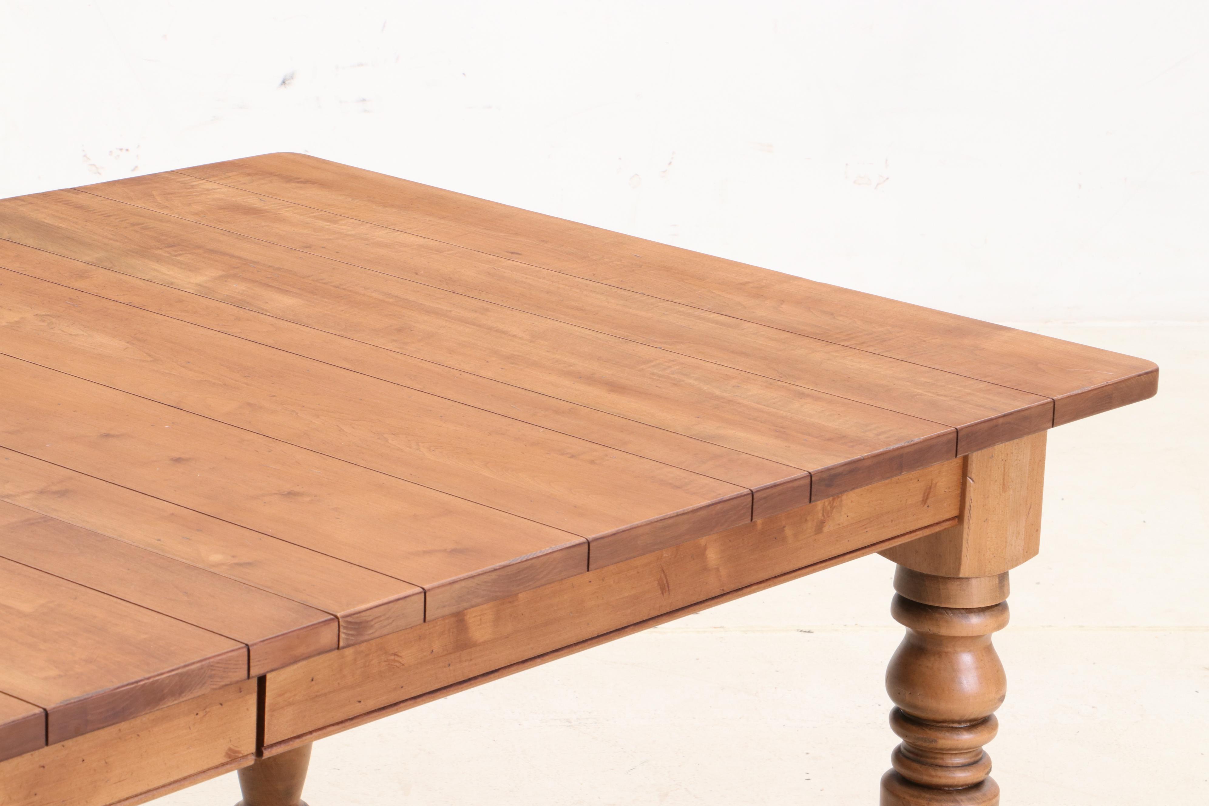 Ethan Allen Farm Table and Six Ladderback Chairs