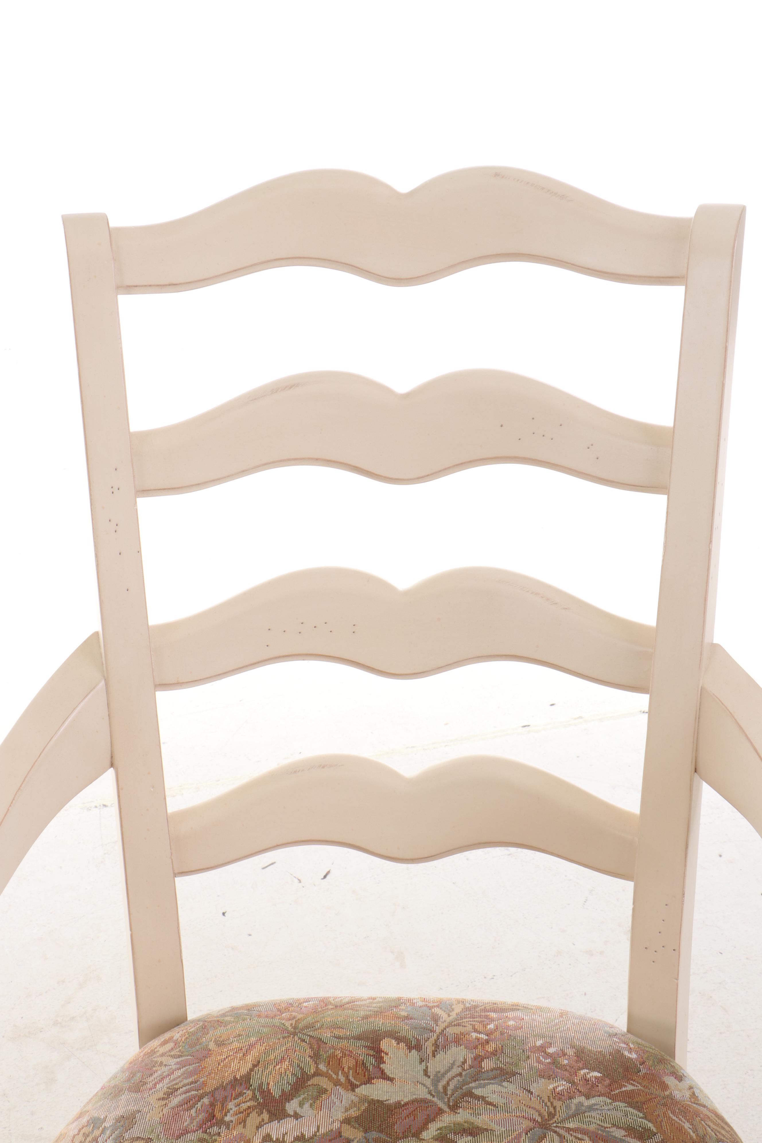 Ethan Allen Farm Table and Six Ladderback Chairs