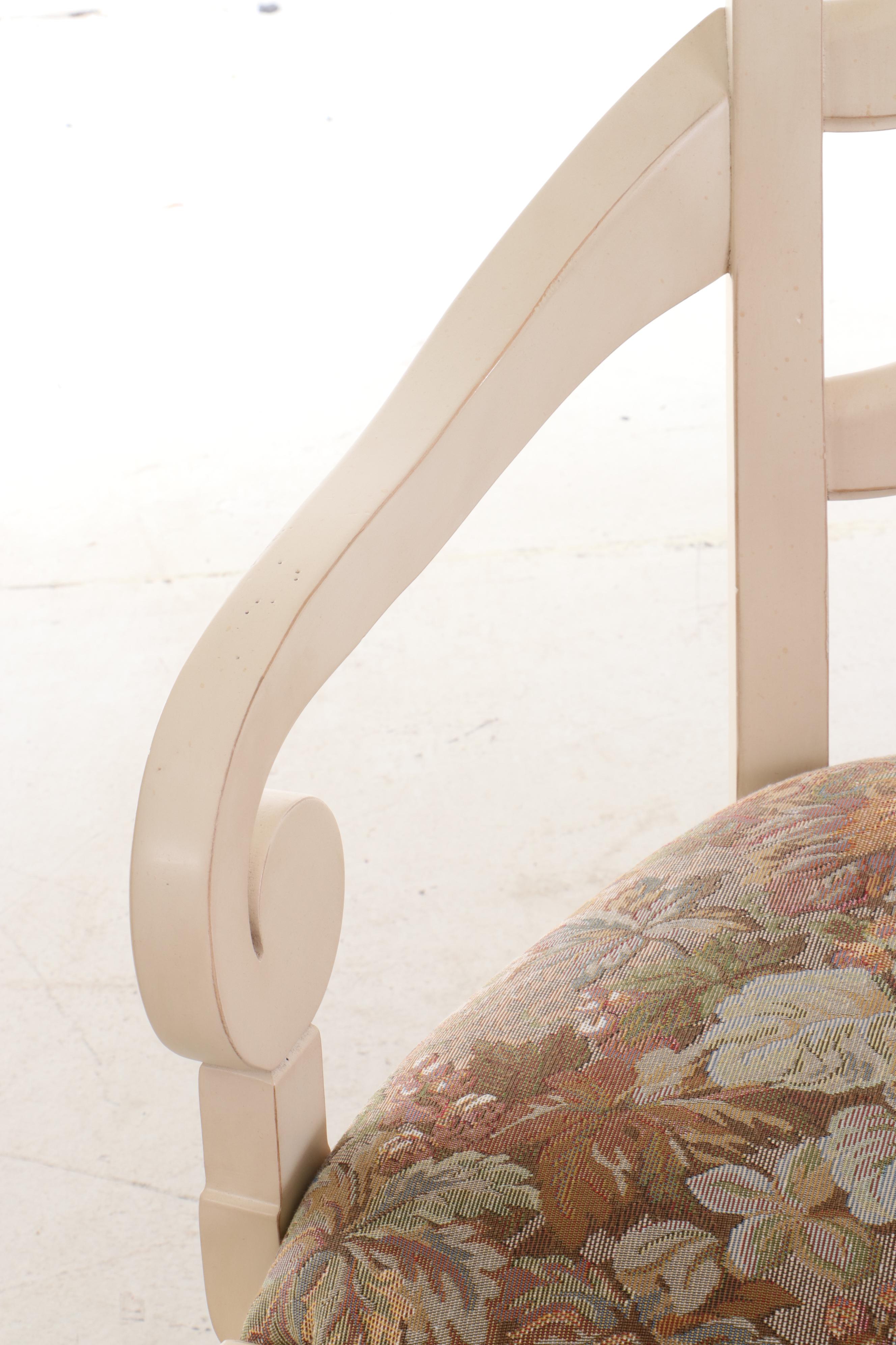 Ethan Allen Farm Table and Six Ladderback Chairs