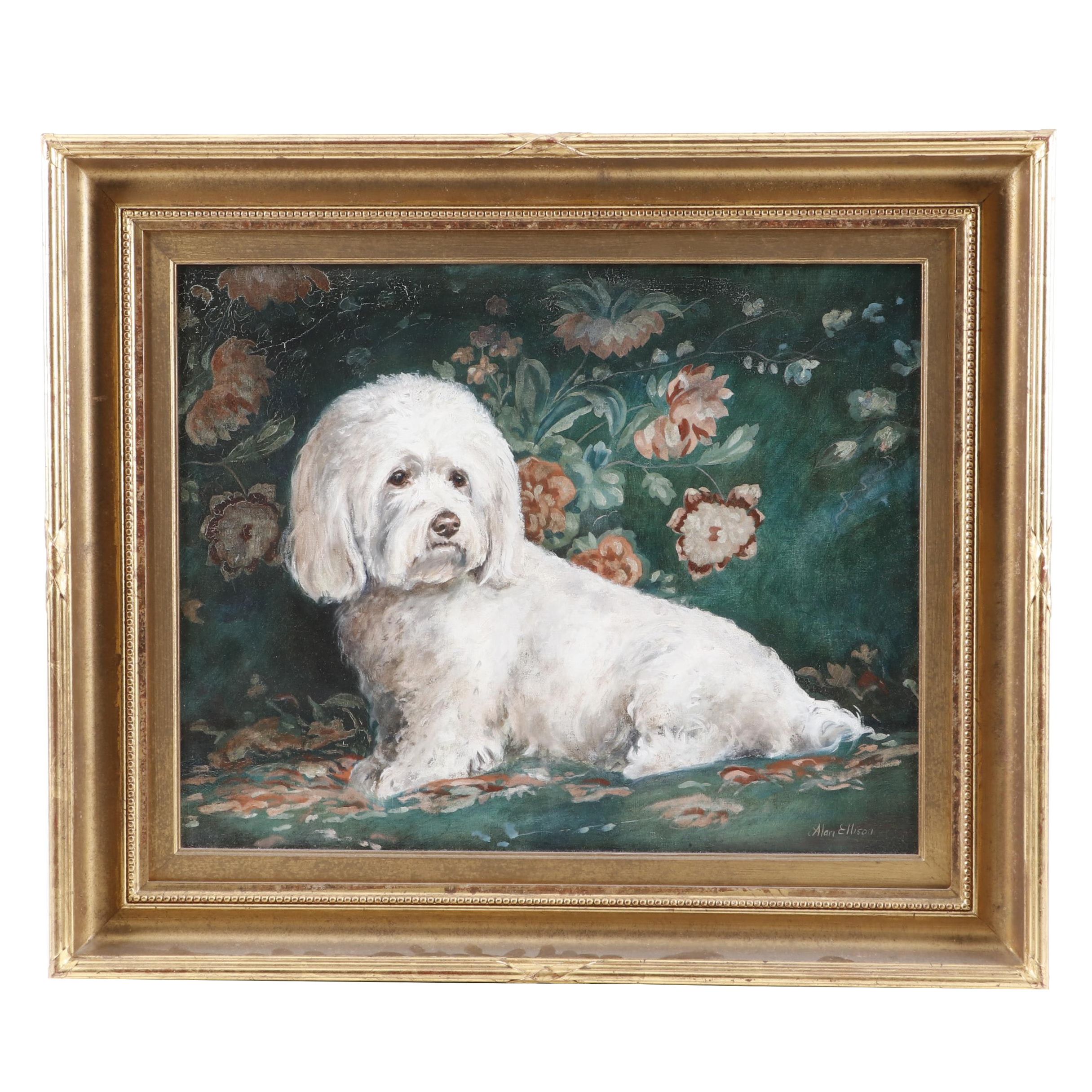 Alan Ellison Oil Painting of a Dog