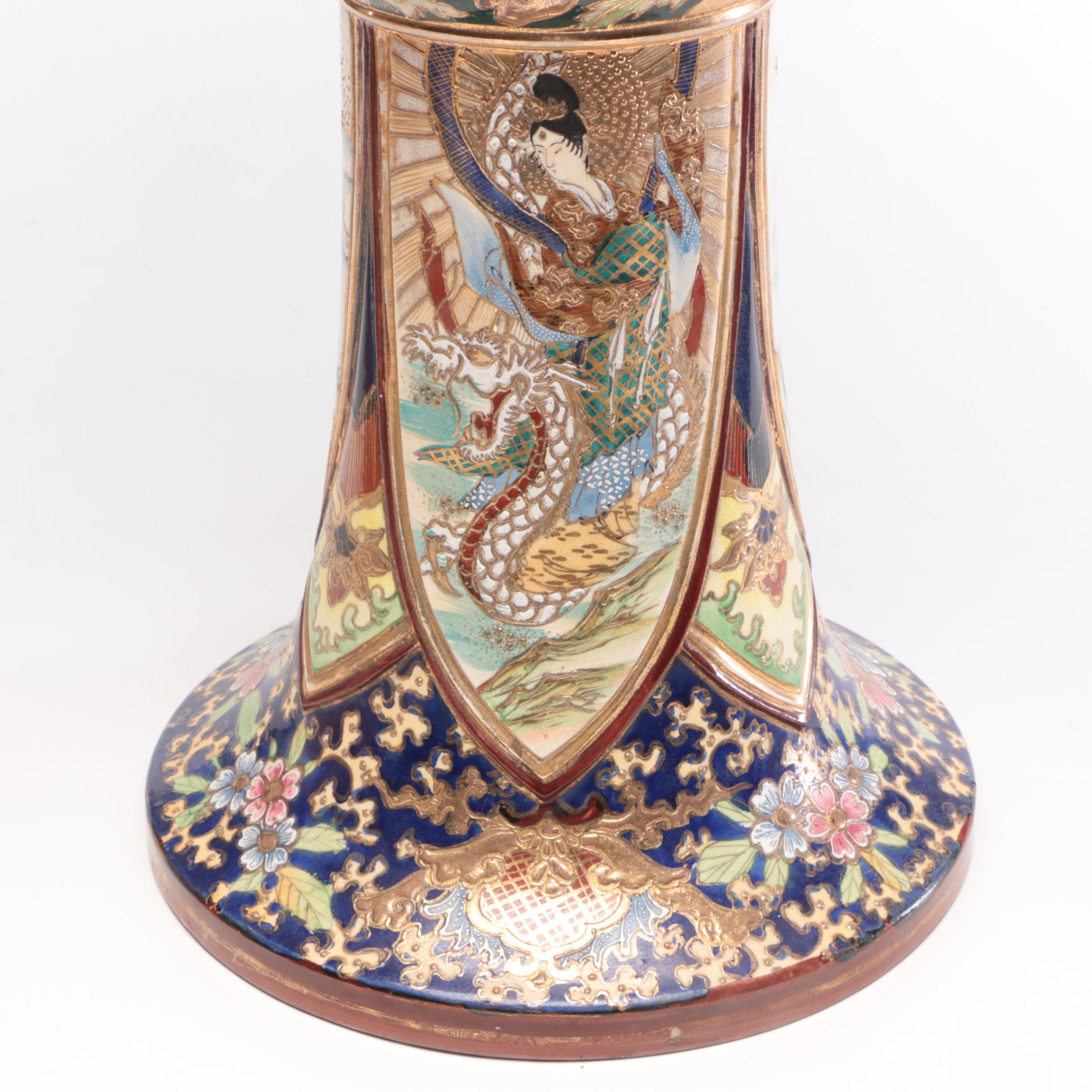 Chinese Porcelain Cloisonné Jardiniere Planter with Stand, Early 20th-Century
