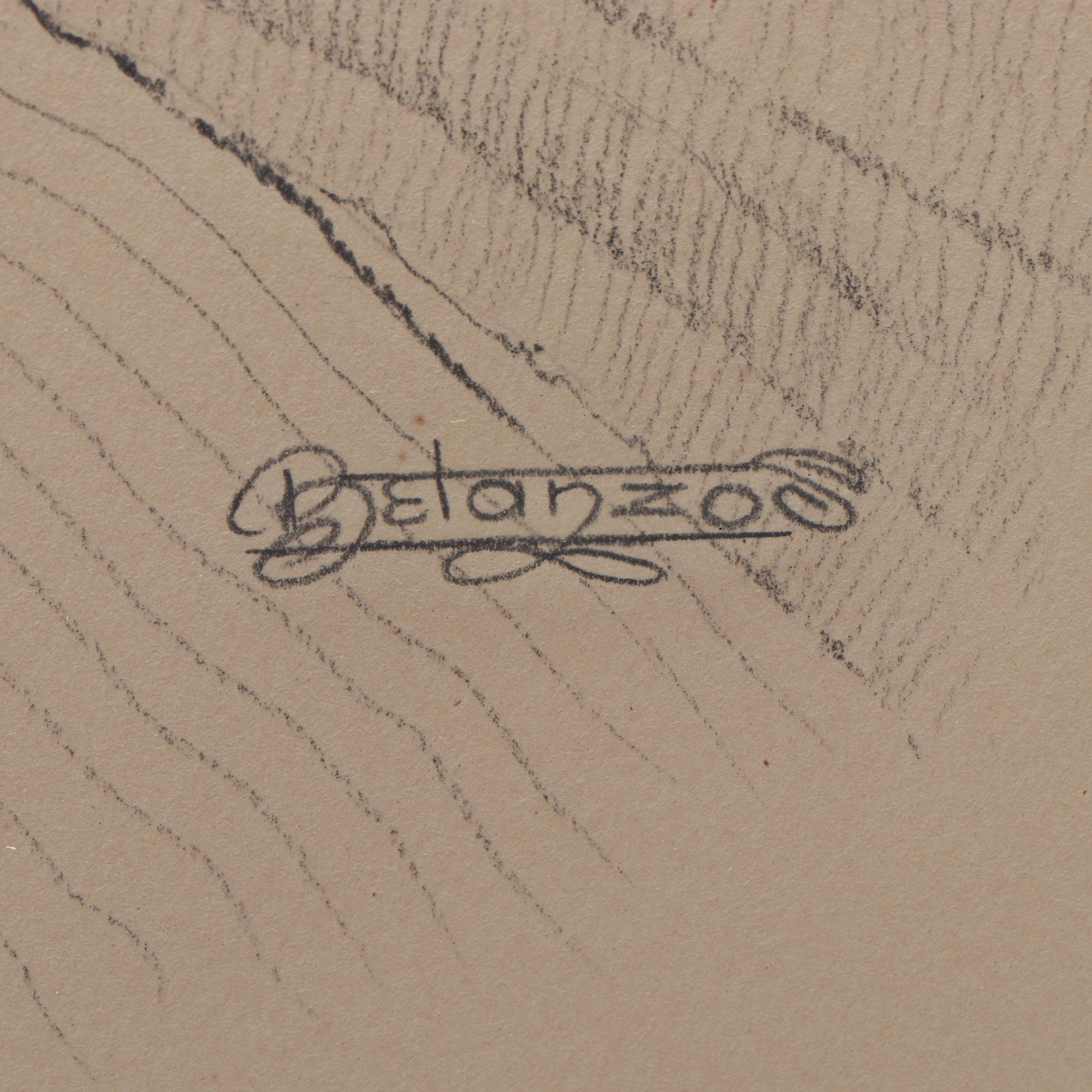 Luis Betanzos Portrait Conte Drawing