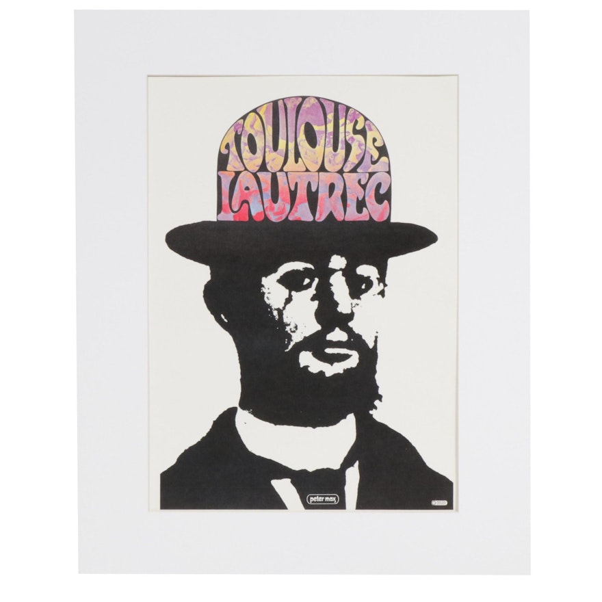 Peter Max Offset Lithograph "Toulouse Lautrec"