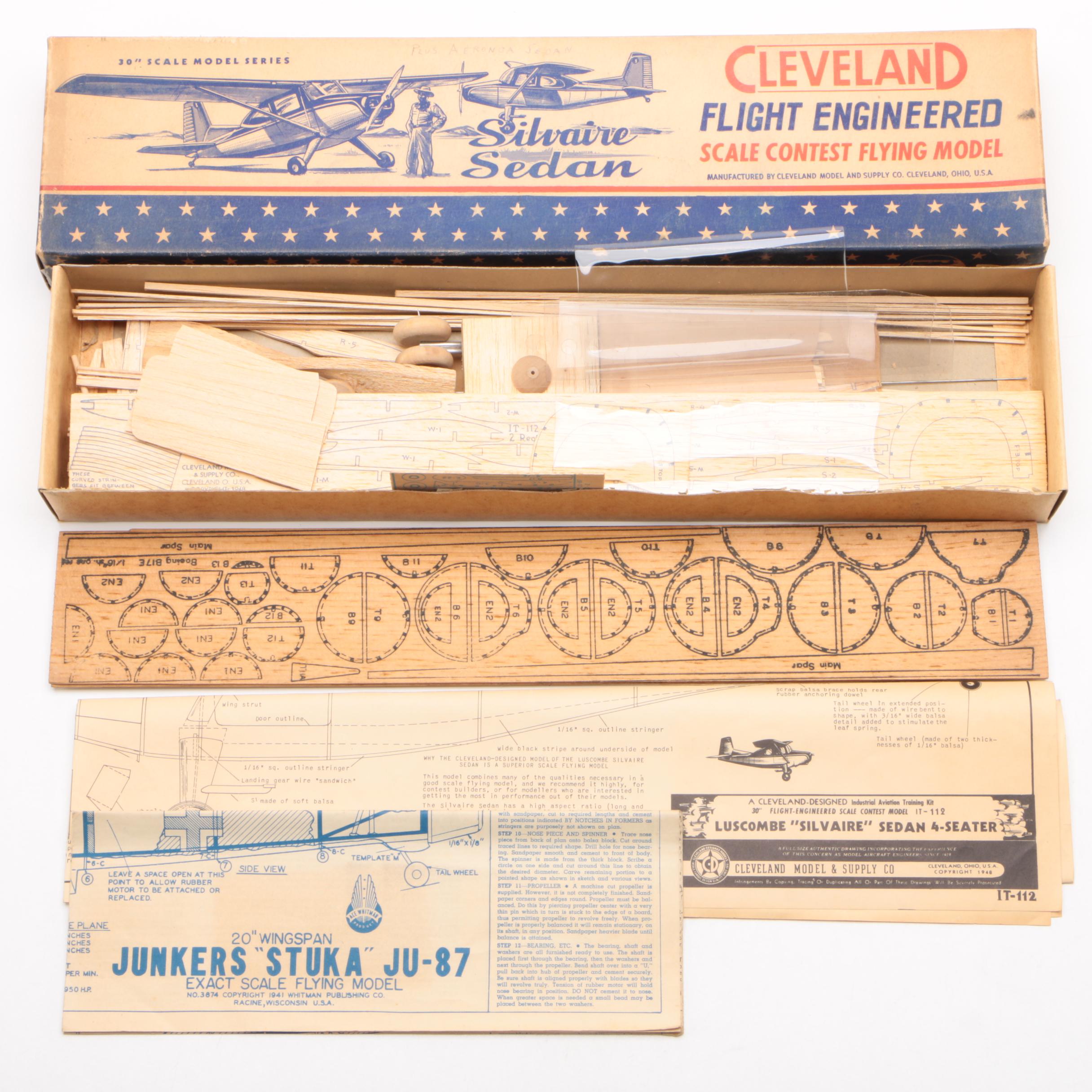 1948 Cleveland "Silvaire Sedan" Model Plane Kit with Blueprints