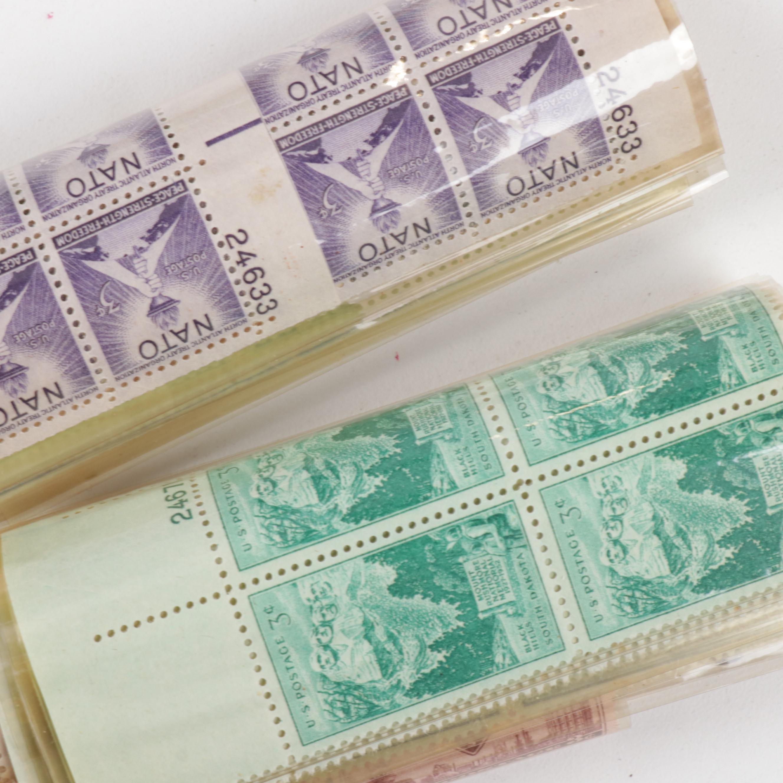 Mid Century USPS Postage Stamp Sheet Blocks