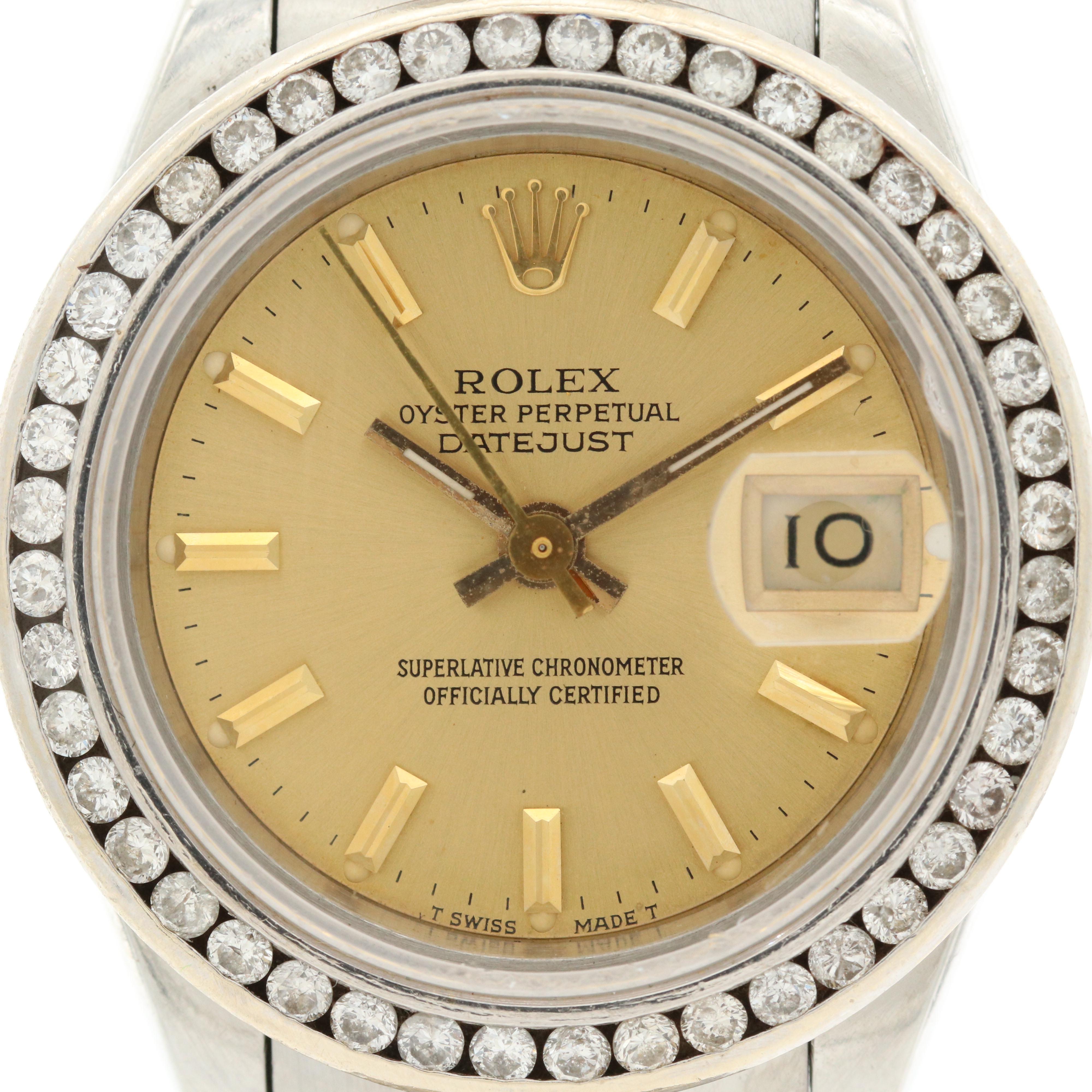 Rolex Datejust 14K and 18K Gold, Stainless Steel and Diamond Bezel Watch, 1987