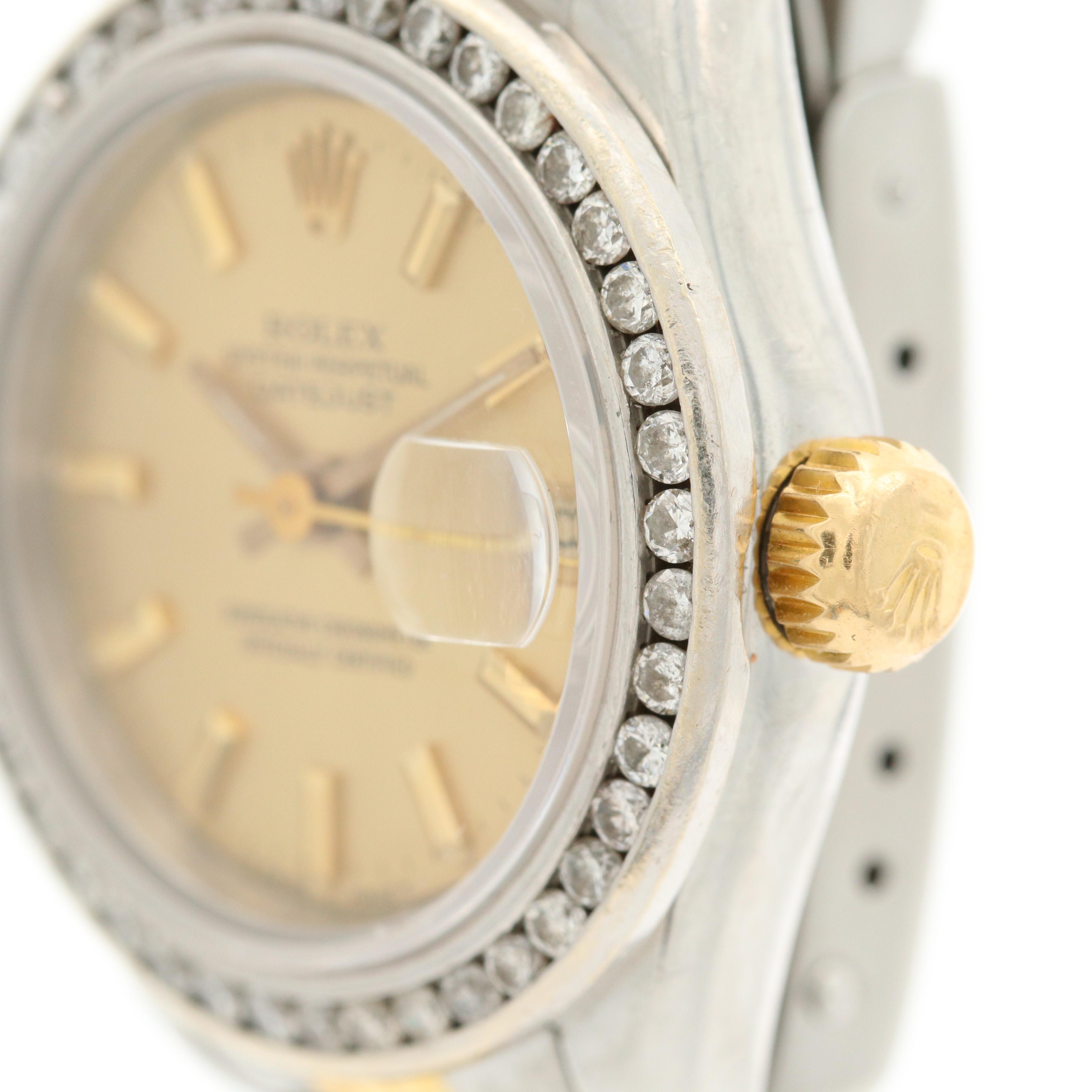 Rolex Datejust 14K and 18K Gold, Stainless Steel and Diamond Bezel Watch, 1987