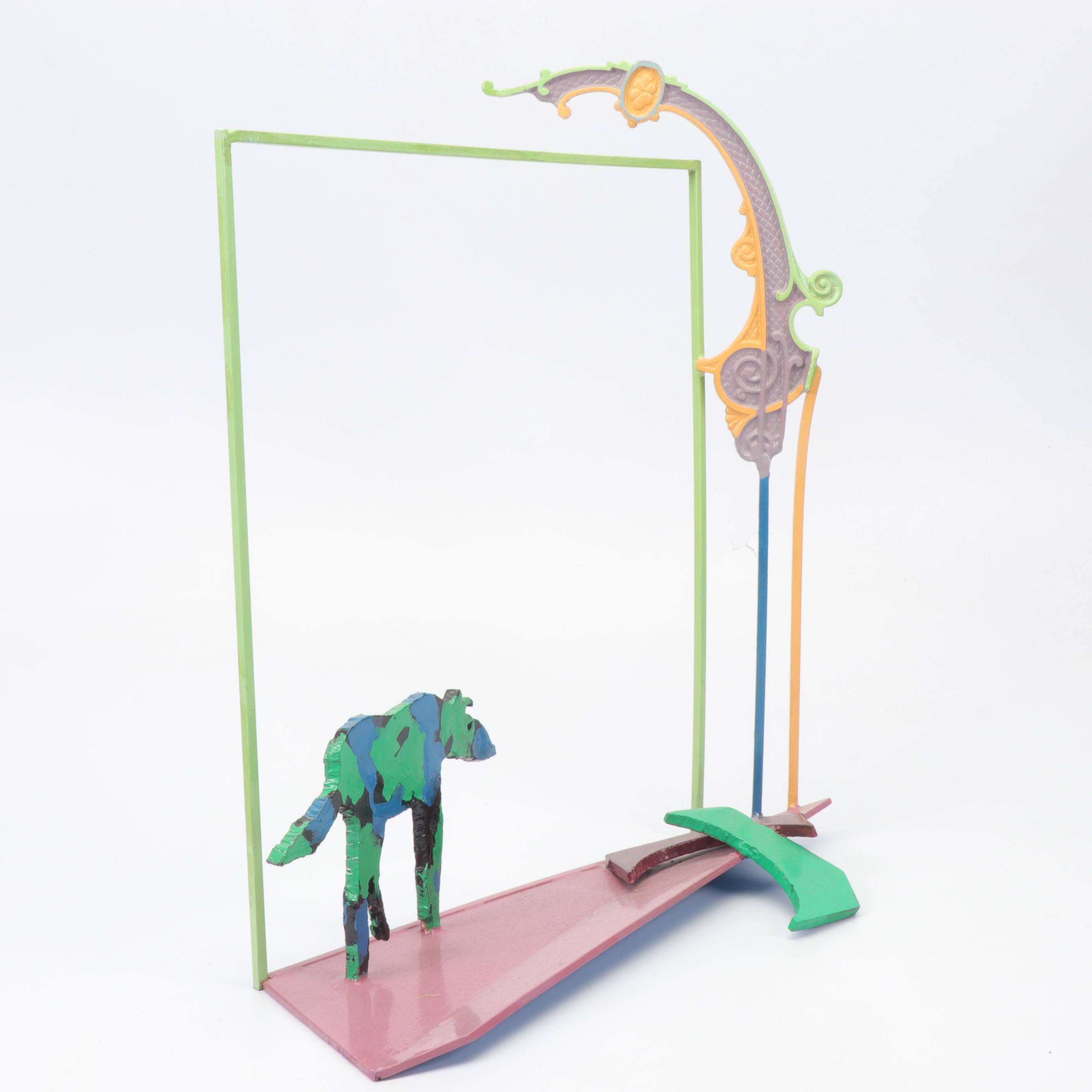 Bill Burgess Iron Sculpture "Victorian Dog"