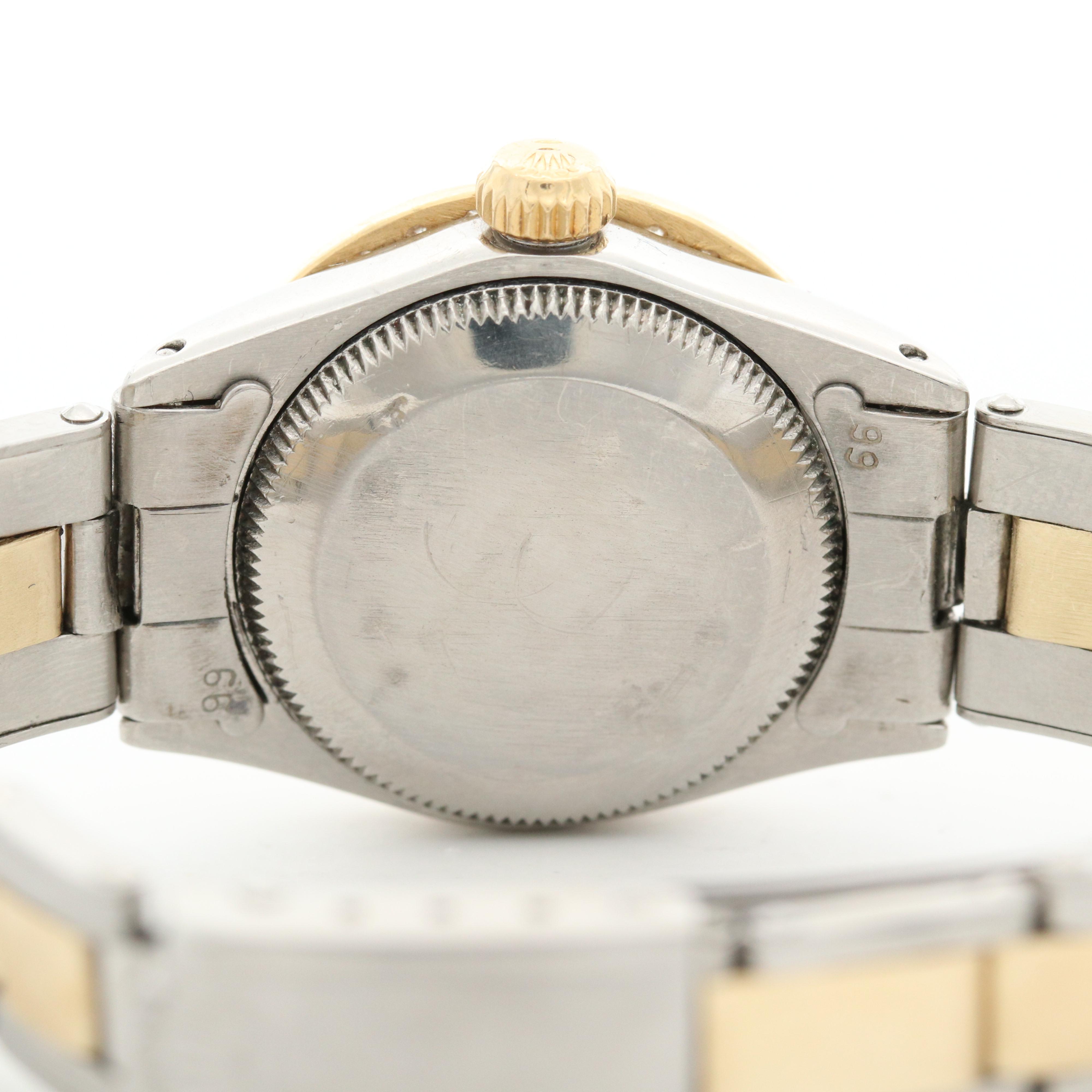 Vintage Rolex Datejust 18K and Stainless Steel Watch With Diamonds, 1970