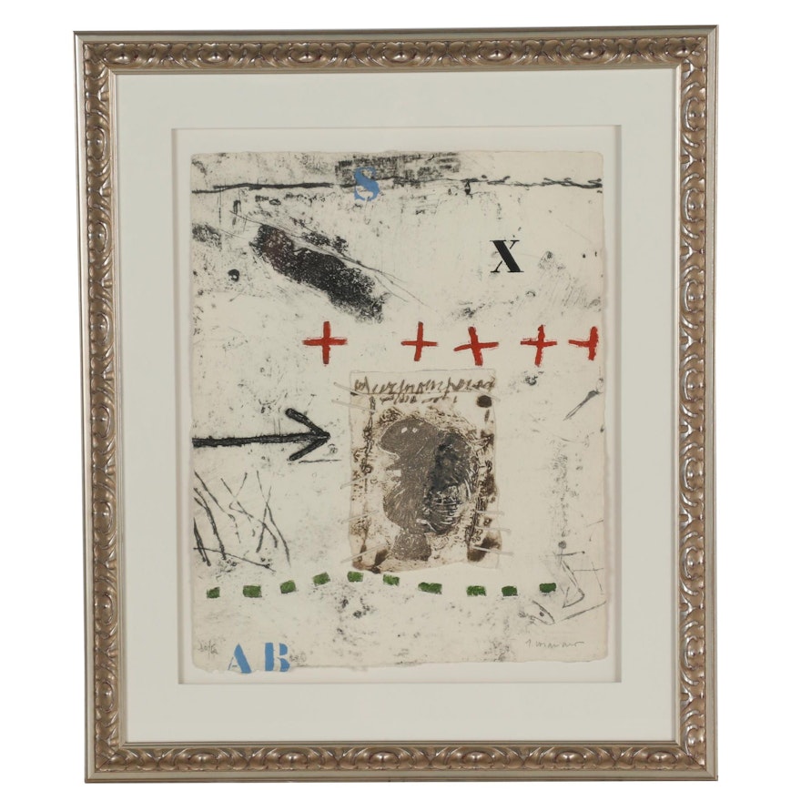 James Coignard Abstract Mixed Media Intaglio Print