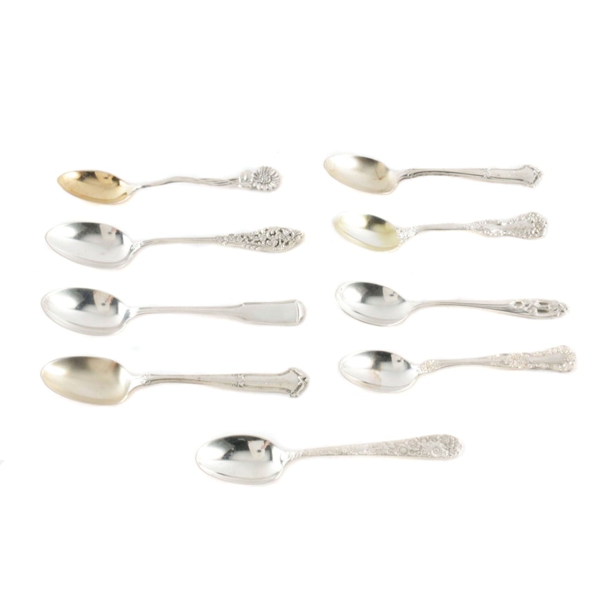 Alvin, R.Wallace and Other Sterling Silver Demitasse Spoons