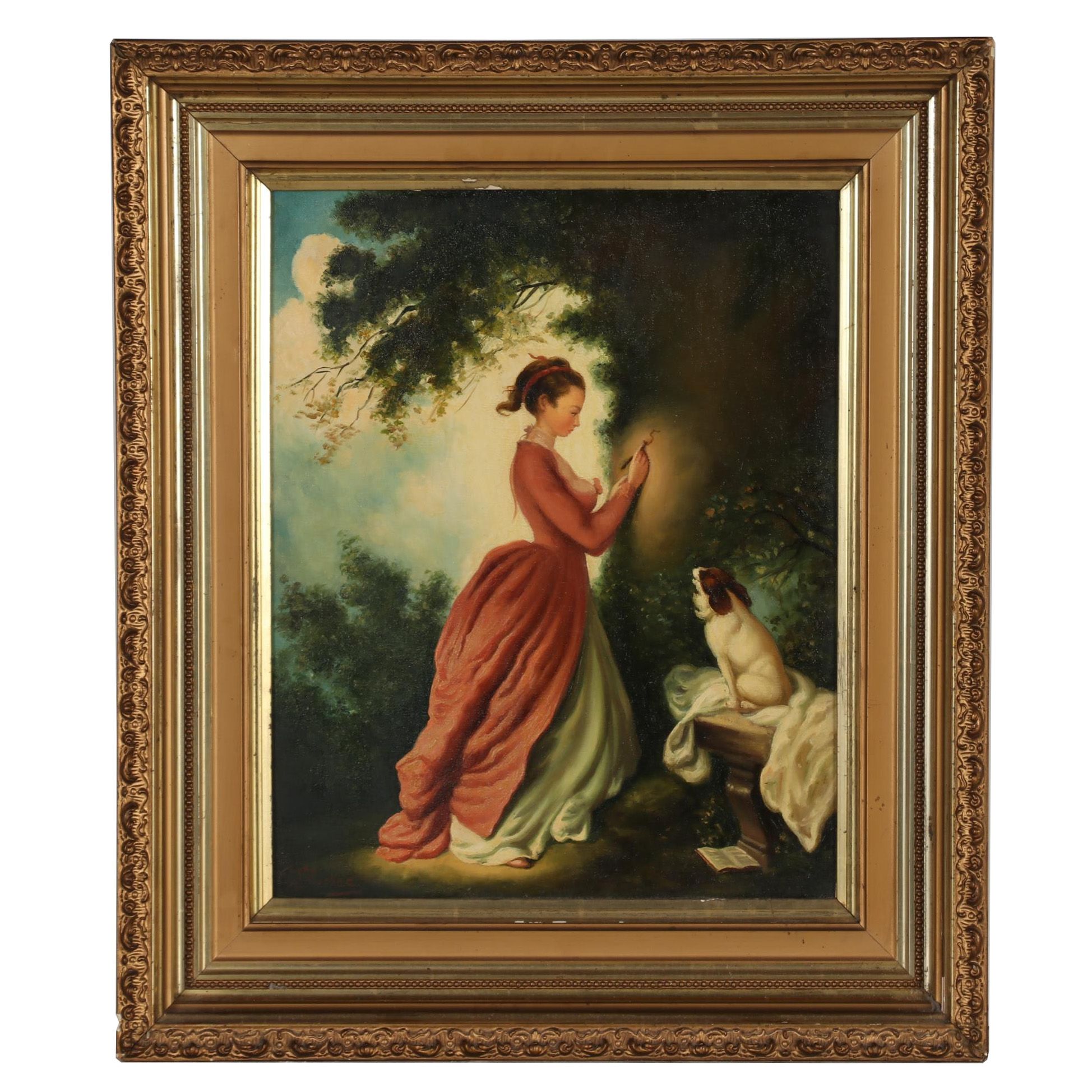 Copy Oil Painting after Jean Honoré Fragonard "The Souvenir"