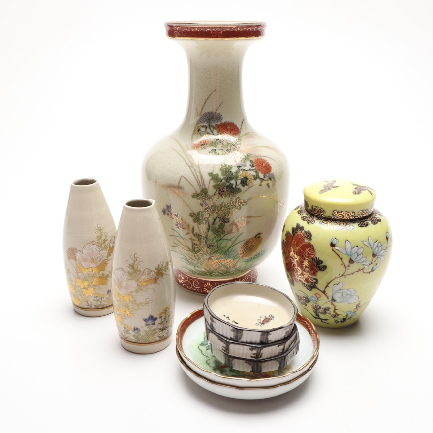 Japanese Hand Painted Porcelain Tableware, Mid to Late 20th Century