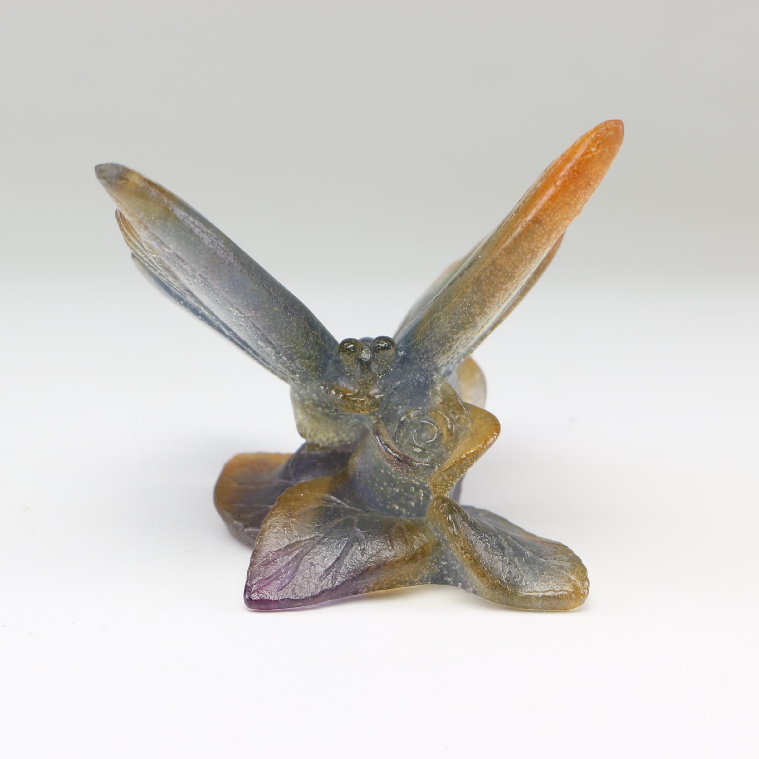Daum France "Purple Butterfly" Pâte de Verre Figurine