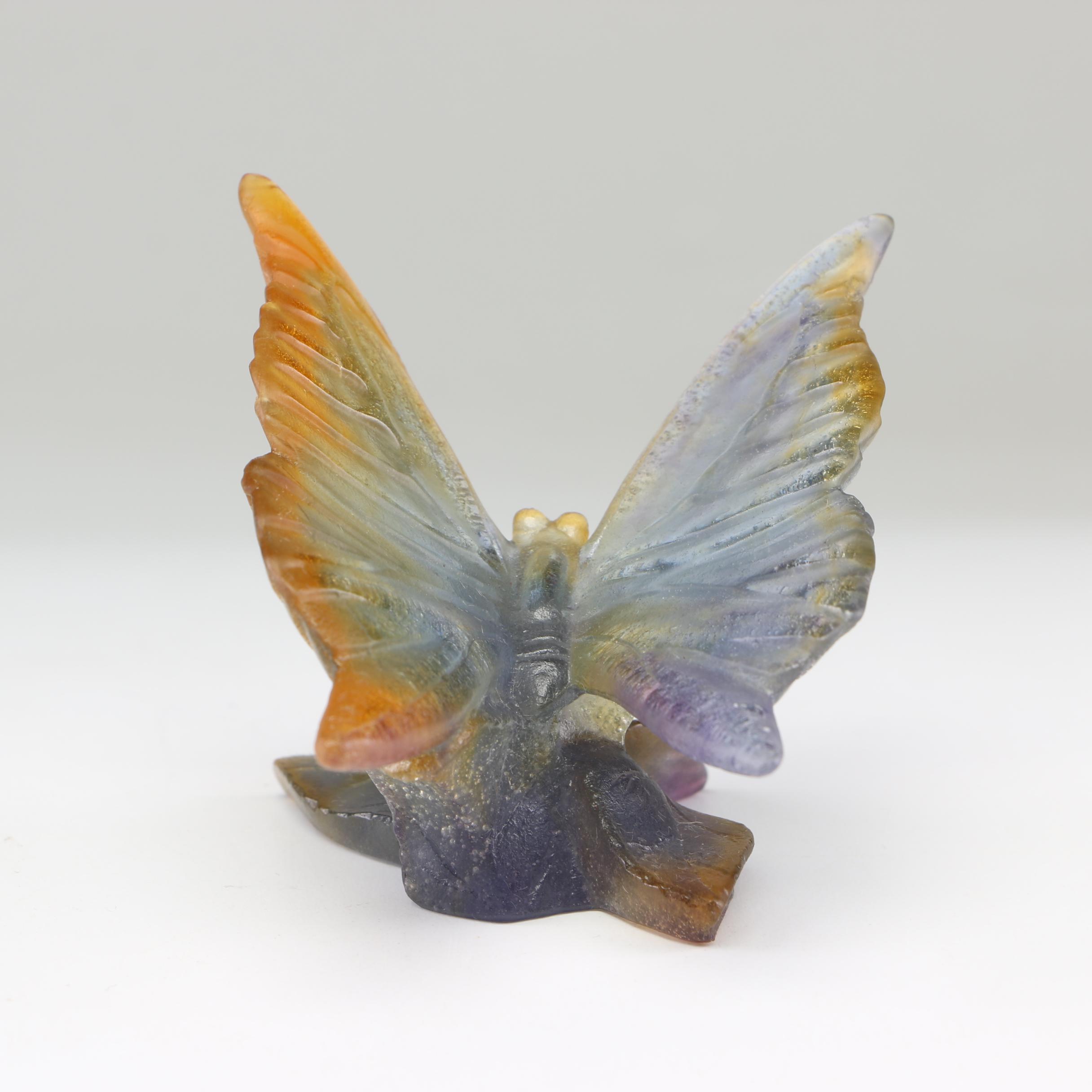 Daum France "Purple Butterfly" Pâte de Verre Figurine