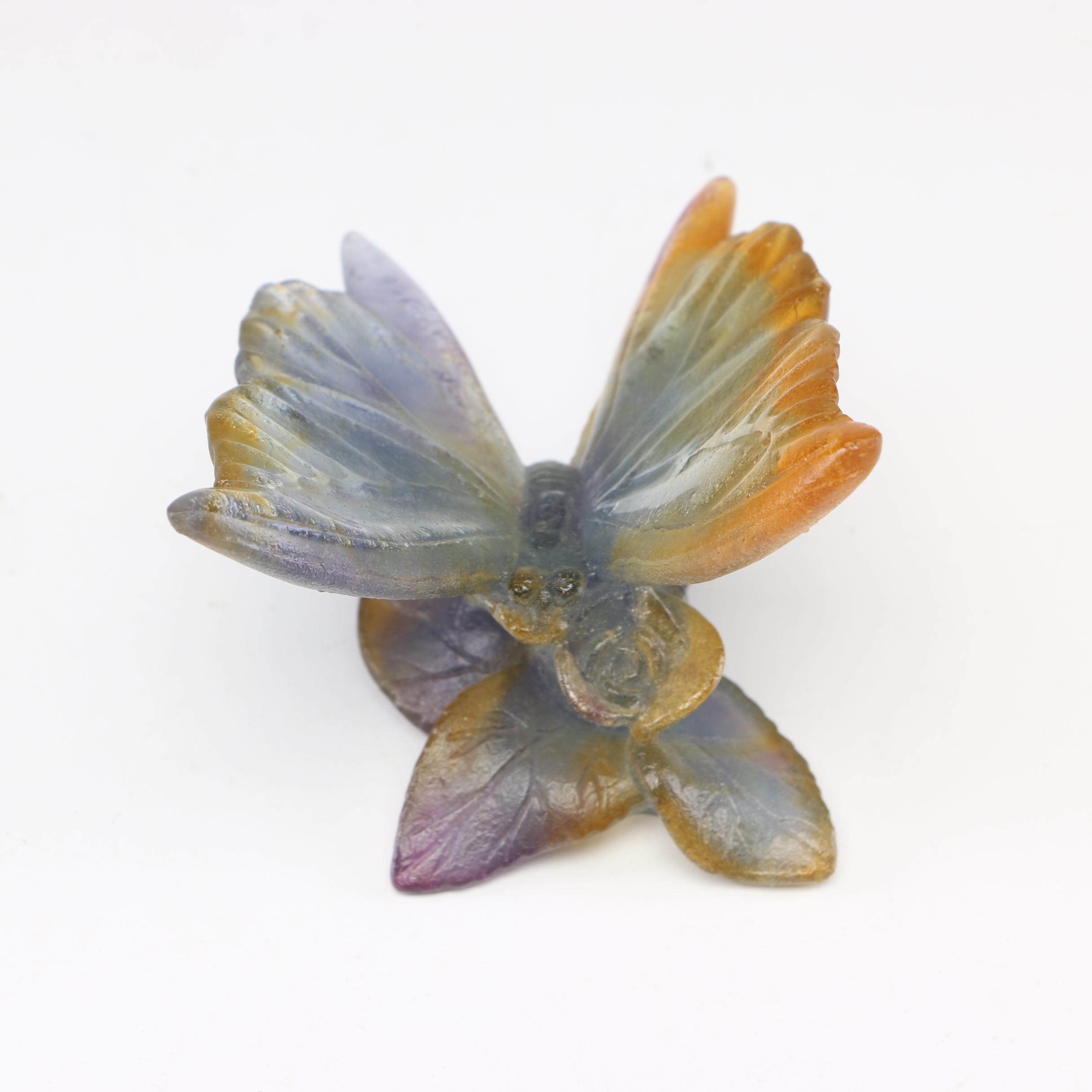 Daum France "Purple Butterfly" Pâte de Verre Figurine