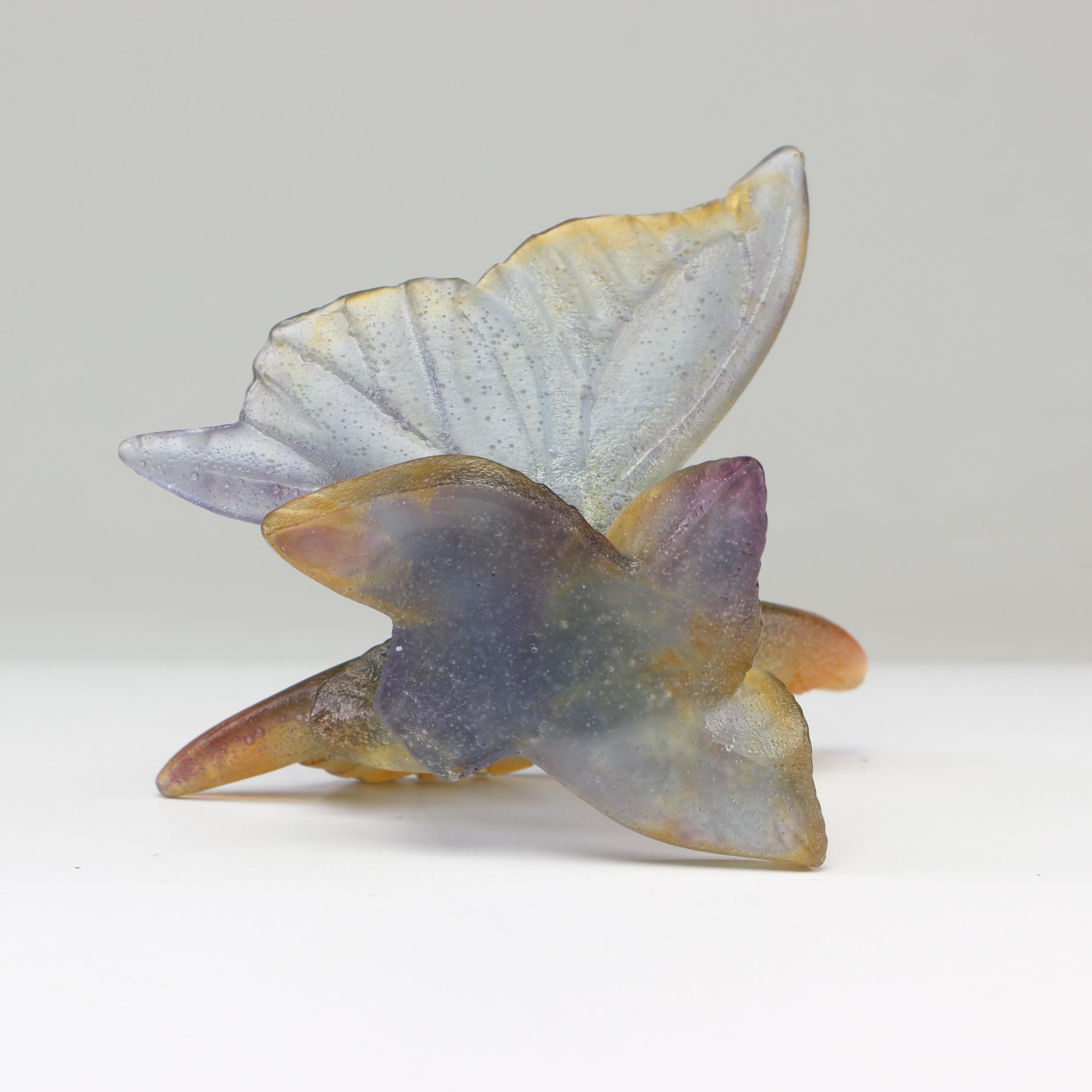 Daum France "Purple Butterfly" Pâte de Verre Figurine
