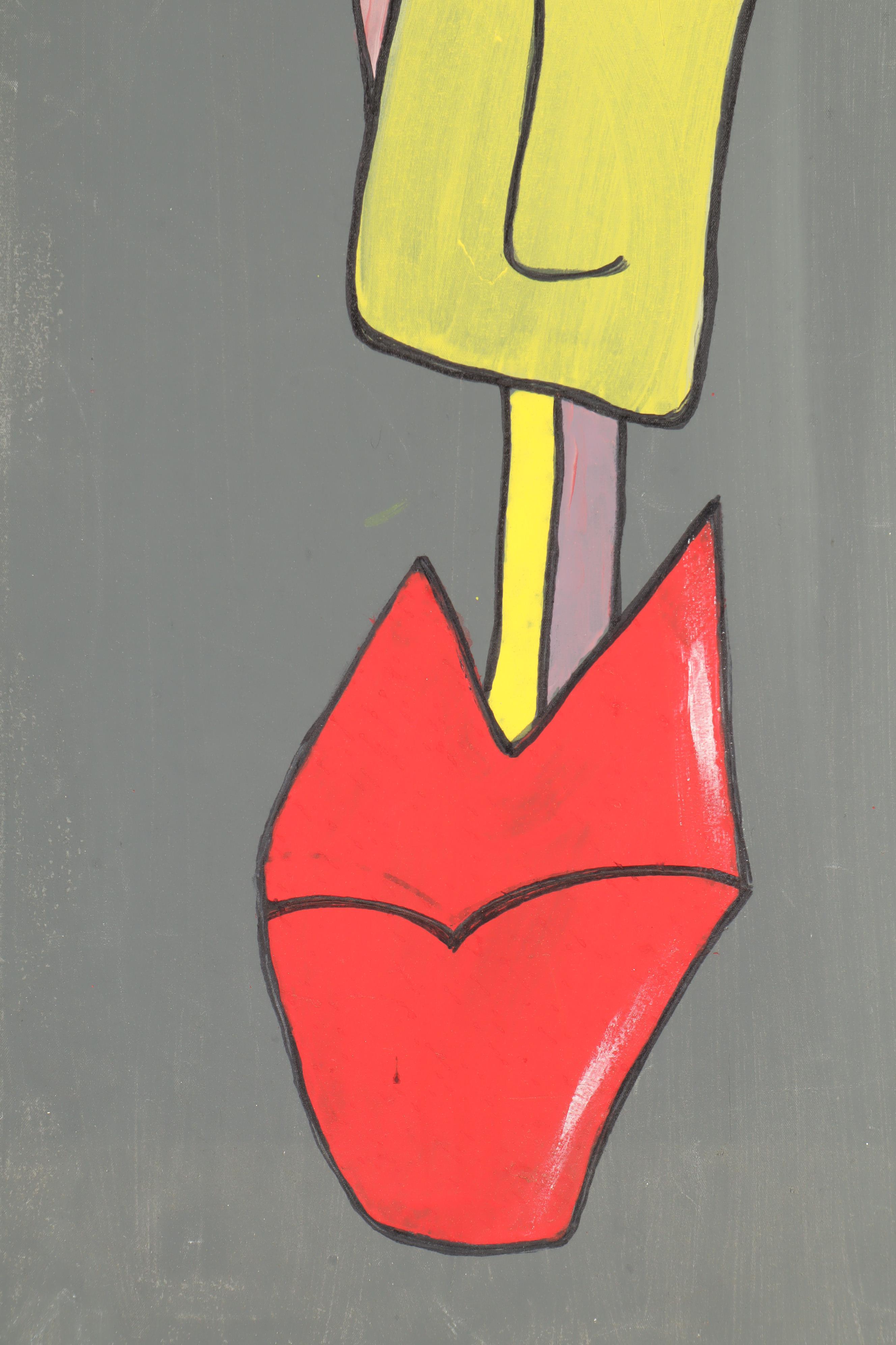 Abstract Face Tempera Painting