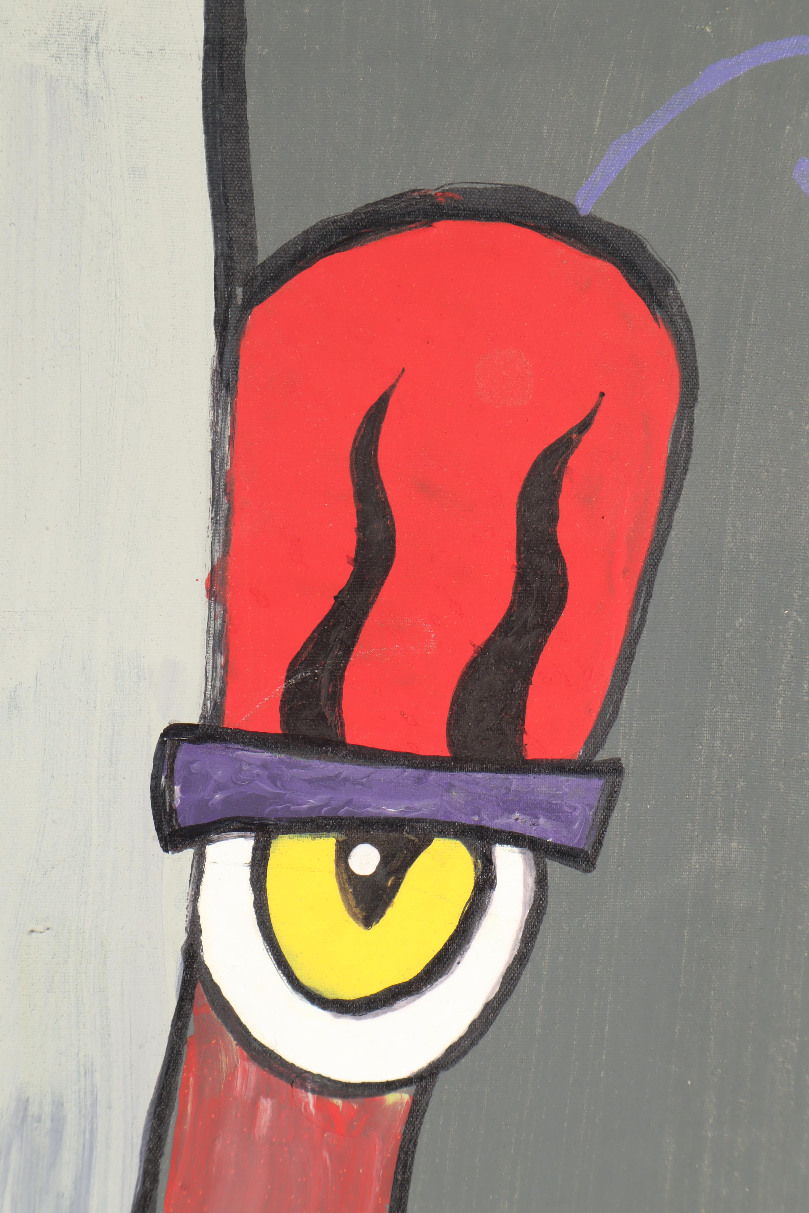 Abstract Face Tempera Painting