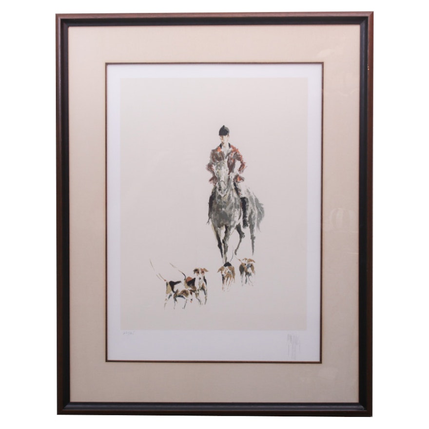 Artist Signed Lithograph Depicting a Hunt