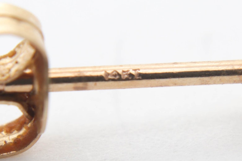 14K Yellow Gold Diamond Stud Earrings