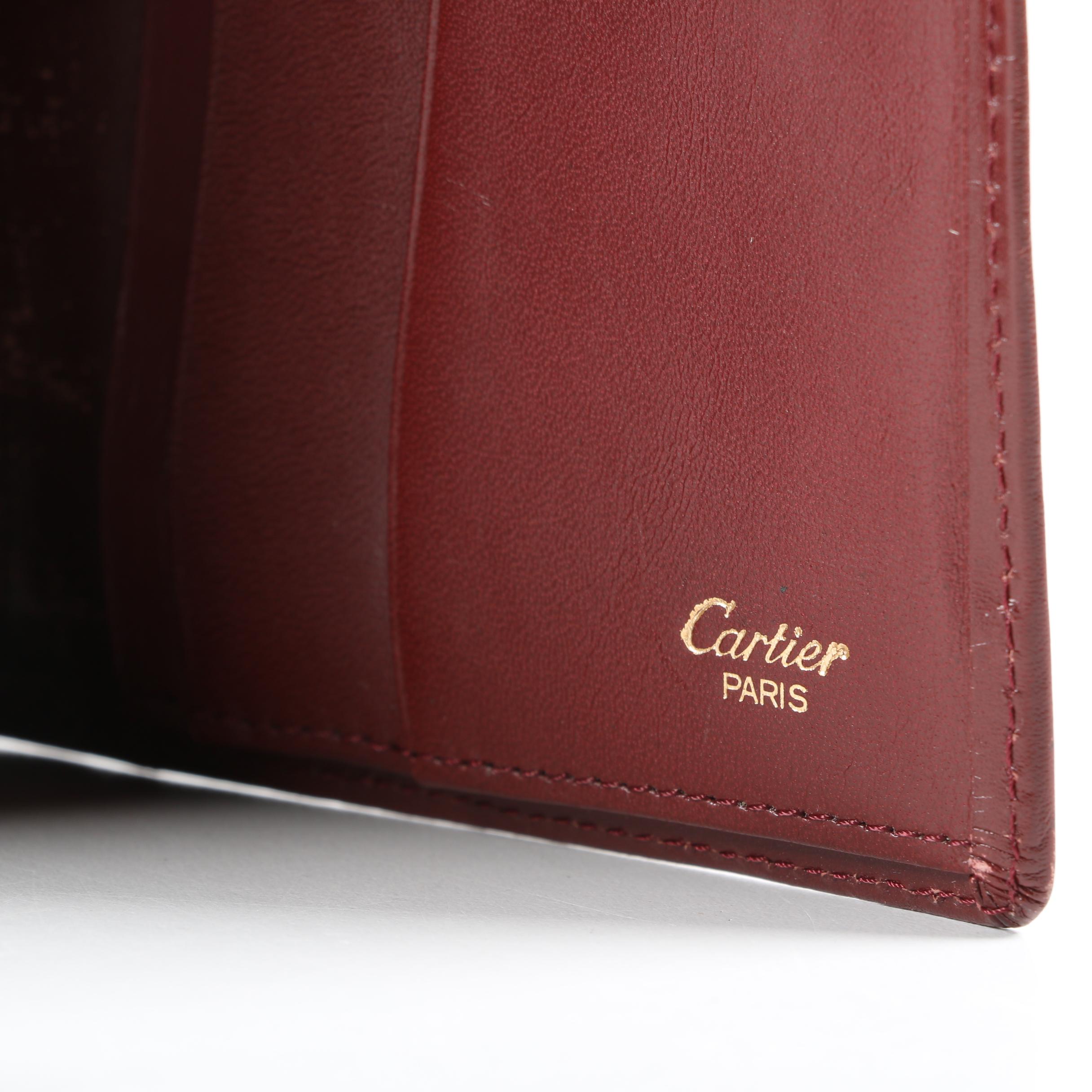 Cartier Paris Vertical Travel Wallet in Bordeaux Leather, Vintage