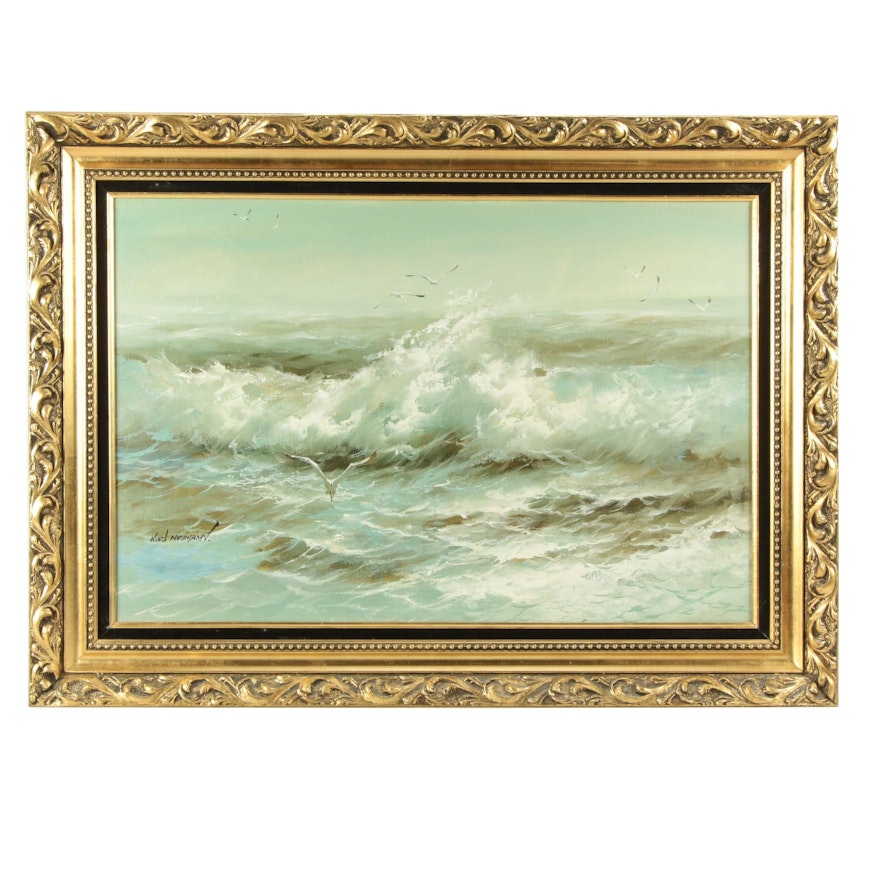 Karl Neumann Seascape Oil Painting