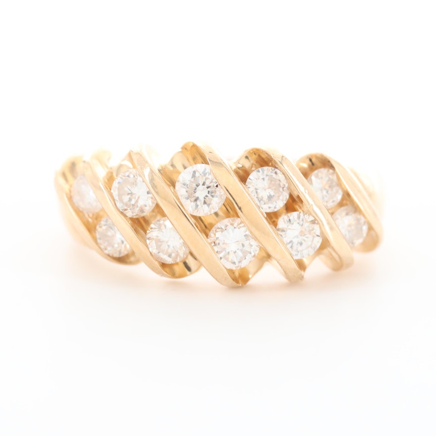 14K Yellow Gold Diamond Ring