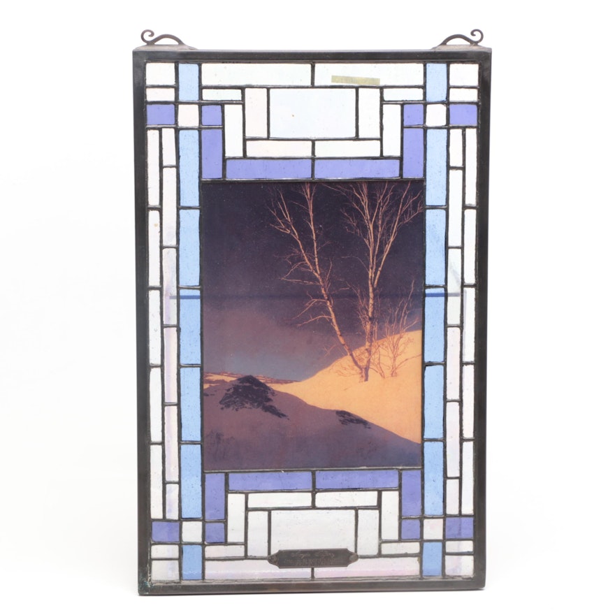 Meyda Tiffany Stained Glass Wall Hanging After Maxfield Parrish's "White Birch"