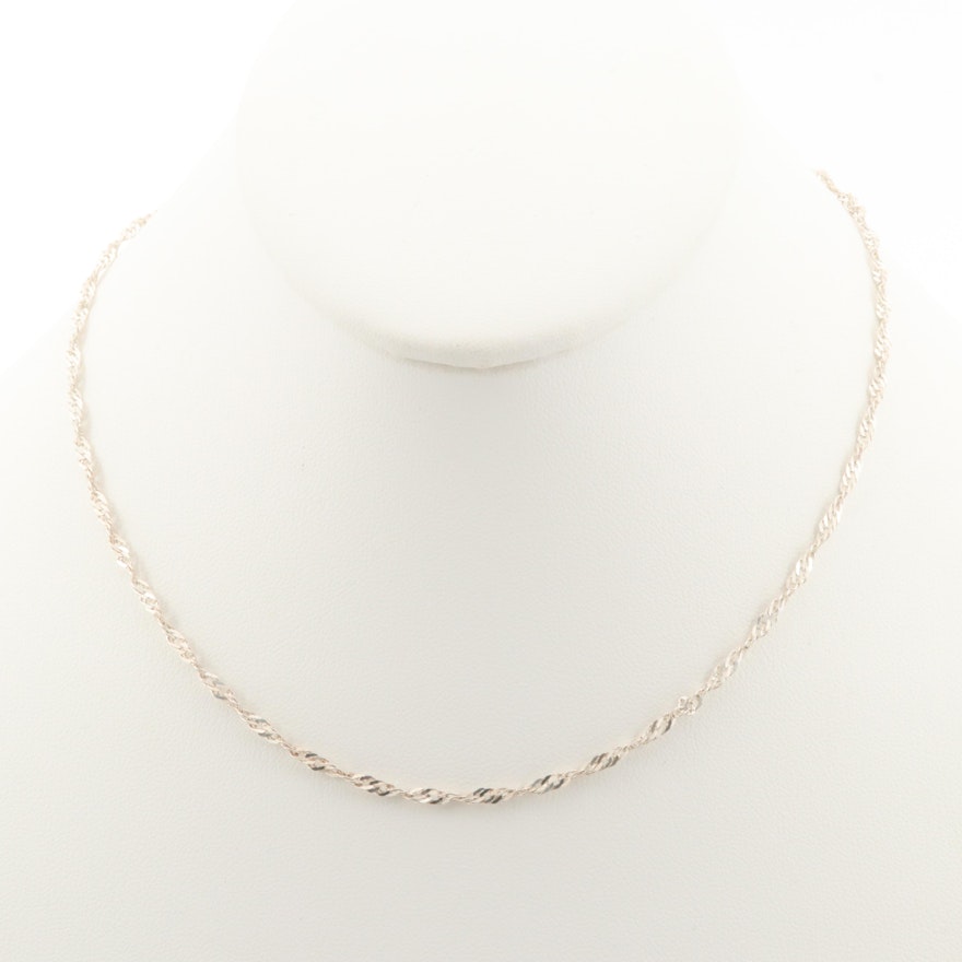 Sterling Silver Singapore Chain Necklace