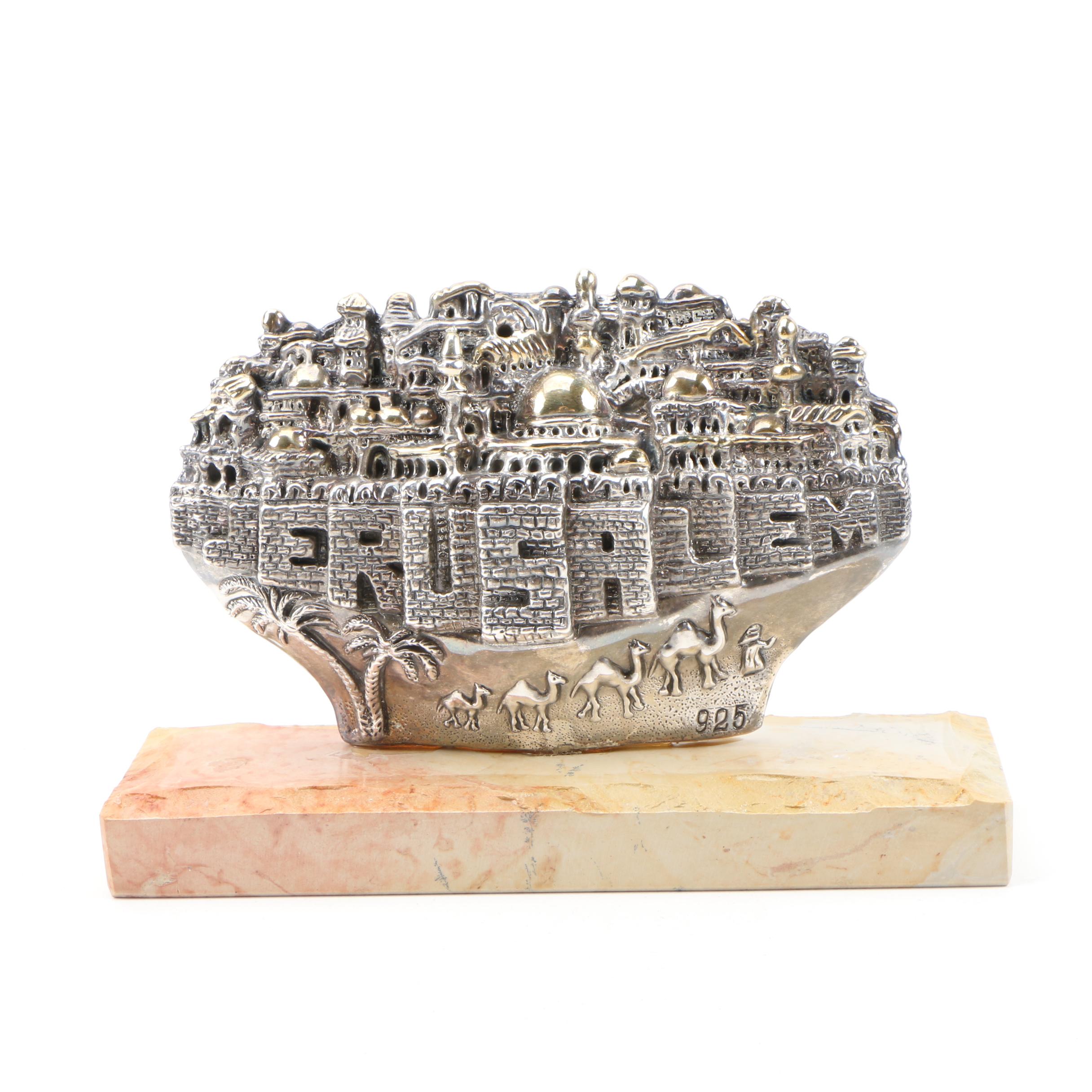 Sam Philipe Cast Sterling Silver Sculpture "Jerusalem"